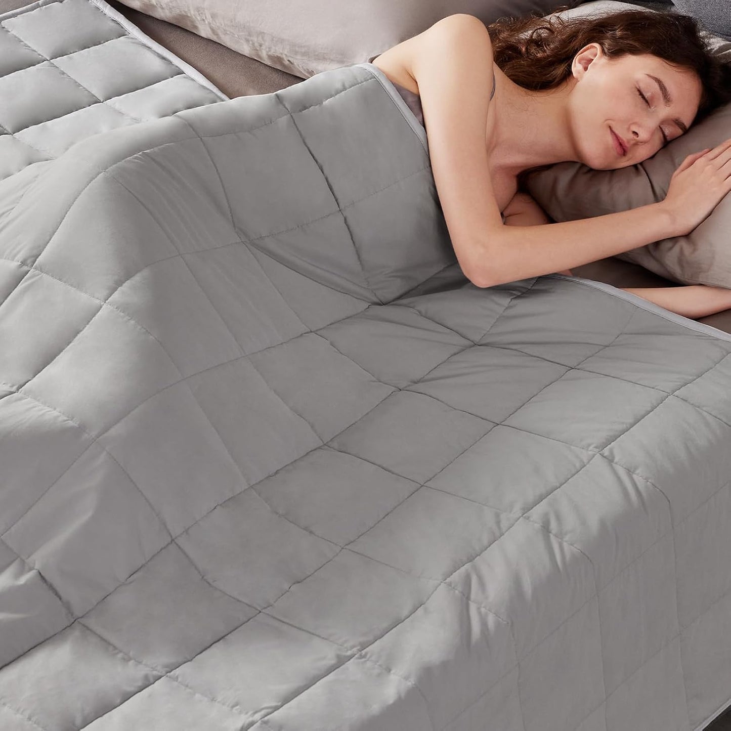 anfie Modern Weighted Blanket (88x104-25lb, Stone Grey), Ultra Soft Polyester, Cooling, 25 lbs, King Size, Machine Washable, Bagged, Lightweight, Unisex