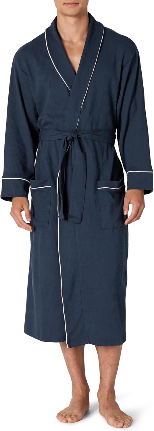 Amazon Essentials Mens Lightweight Waffle Bathrobe (Available in Big & Tall)