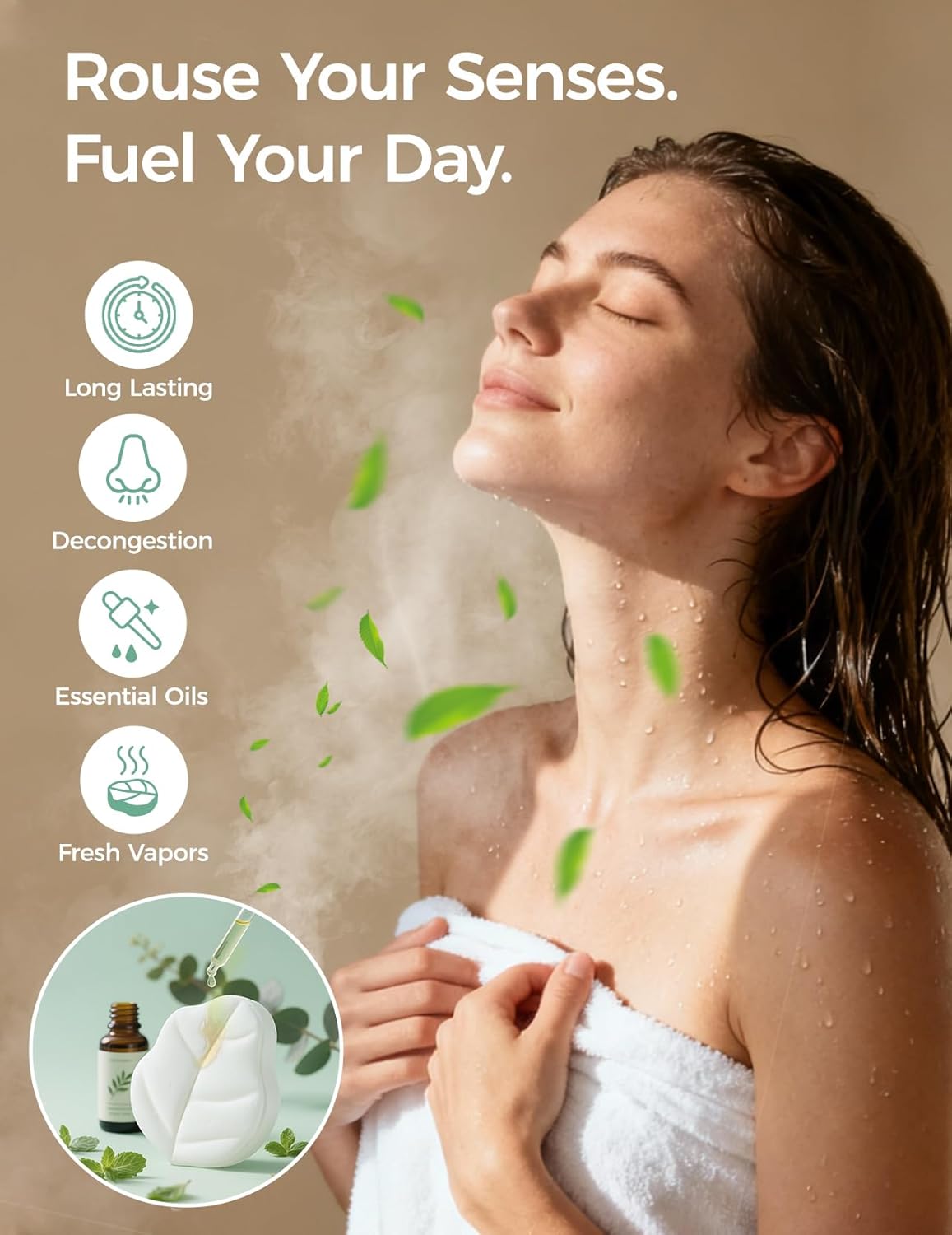Momcozy 14 Pack Shower Steamers Spa Gifts - Eucalyptus Leaf Shape, with Natural Peppermint & Eucalyptus Essential Oil for Relaxation, Long-Lasting, Thoughtful Birthday and Holiday Gifts for Her/Him
