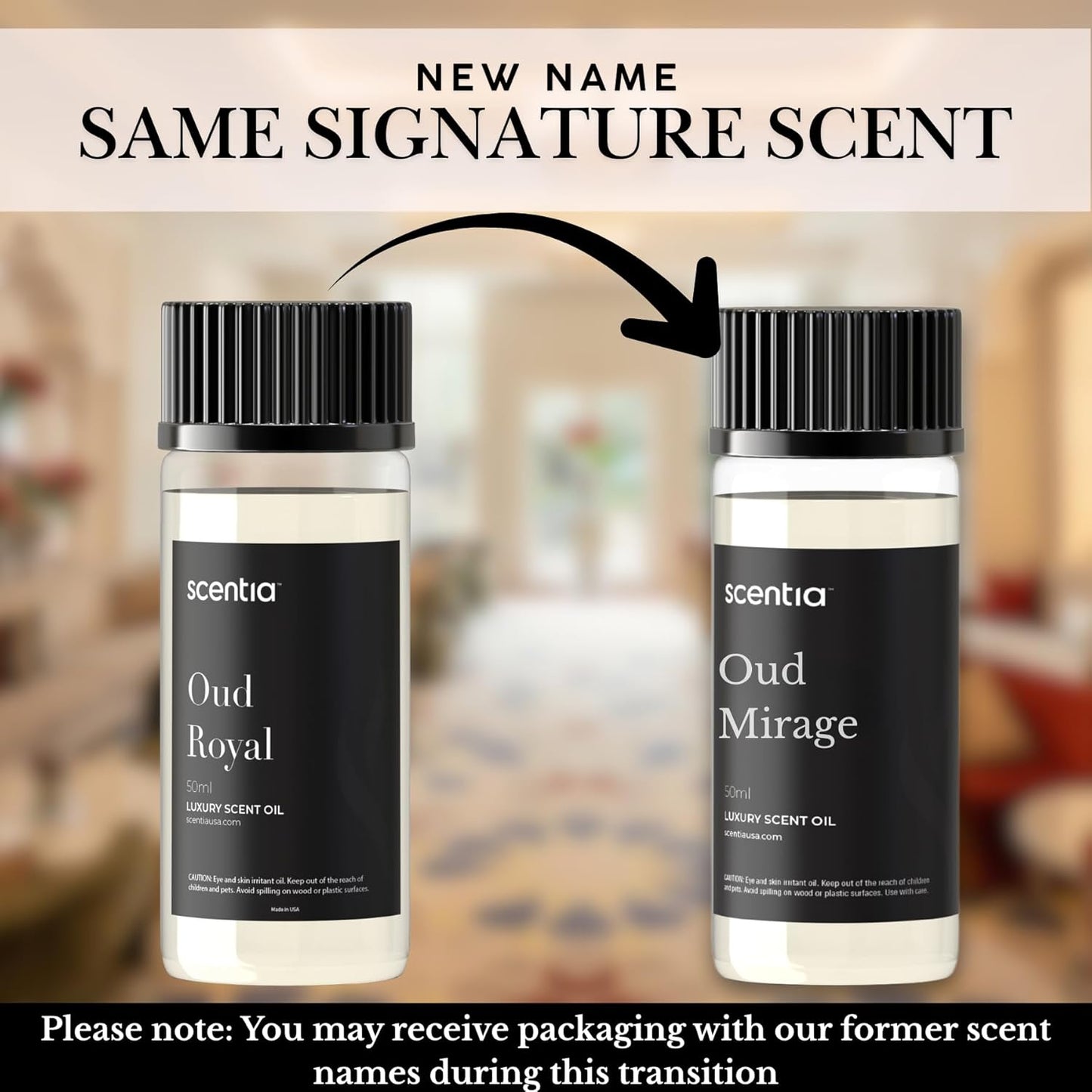 Scentia Diffuser Oil Inspired by TF's Oud Wood Perfume, Oud Royal Fragrance Oil, Aromatherapy Essential Oil Fragrance Set for Ultrasonic, Cold Diffusers - Thanksgiving & Holiday Gift 50 mL, 1.67Fl Oz