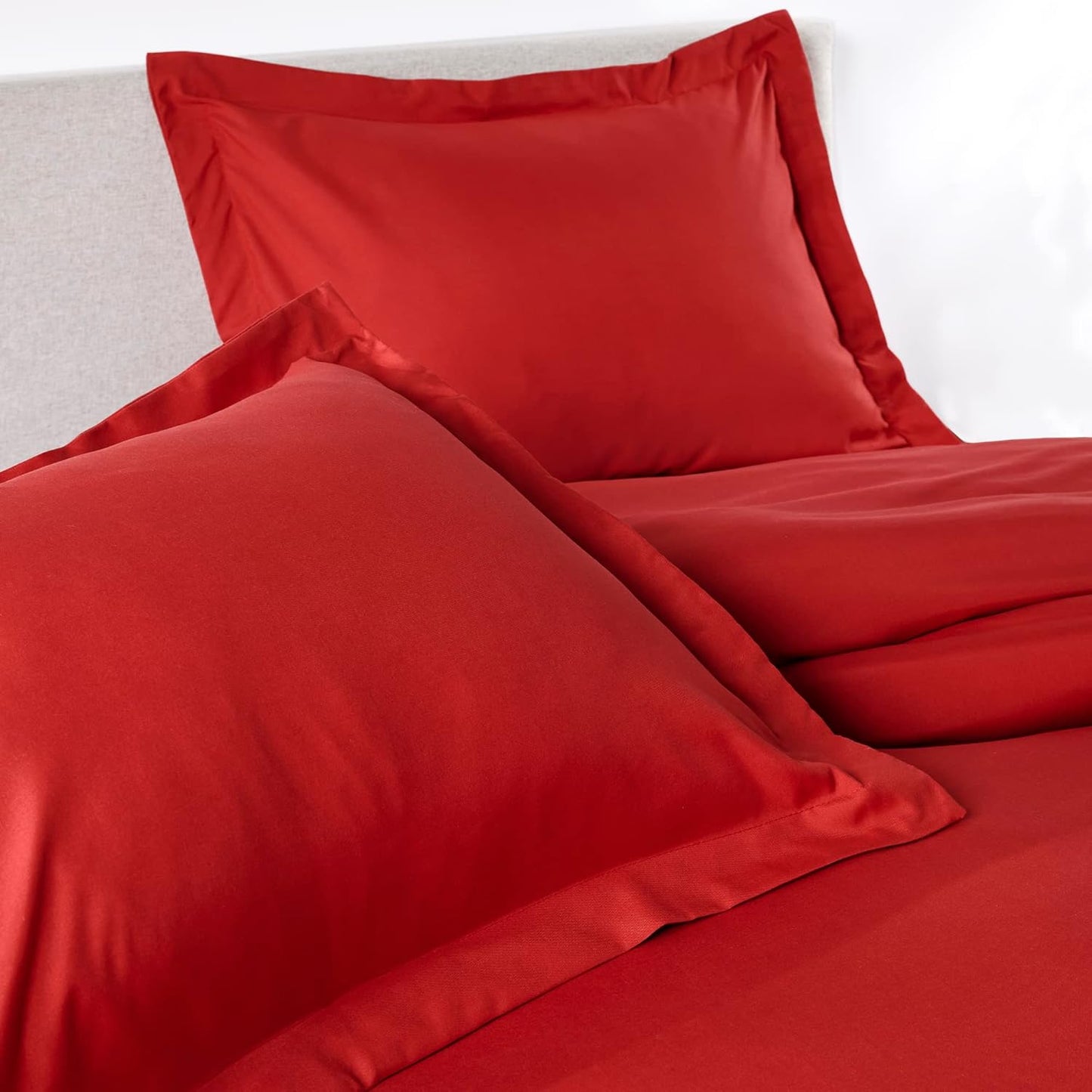 PeachSkinSheets 1500tc Level of Softness Soft Cooling Duvet Cover Set | Queen/Full Size - Red Velvet