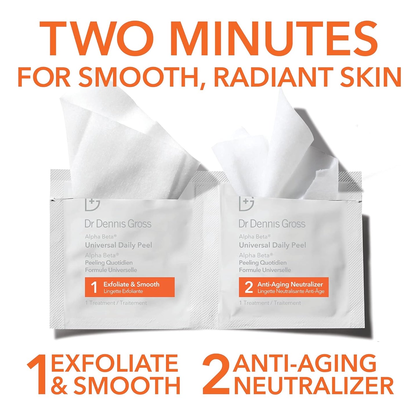 Dr. Dennis Gross Alpha Beta Universal Daily Peel: for Uneven Tone or Texture and Fine Lines or Enlarged Pores, (60 Treatments)