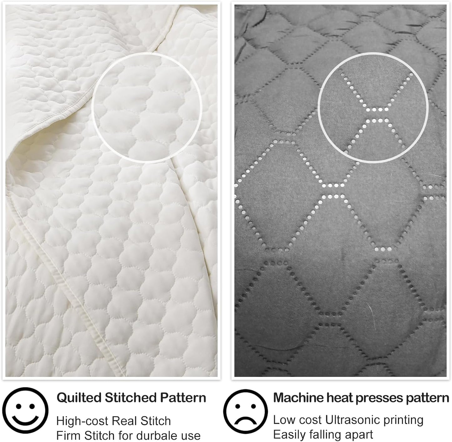 HORIMOTE HOME Cream Quilt Queen Size, Lightweight Quilt for Summer Ultra-Soft Microfiber Modern Style Quilted Clouds Pattern Bedspread Quit Set 3 Pieces(1 Quilt and 2 Pillow Shams)