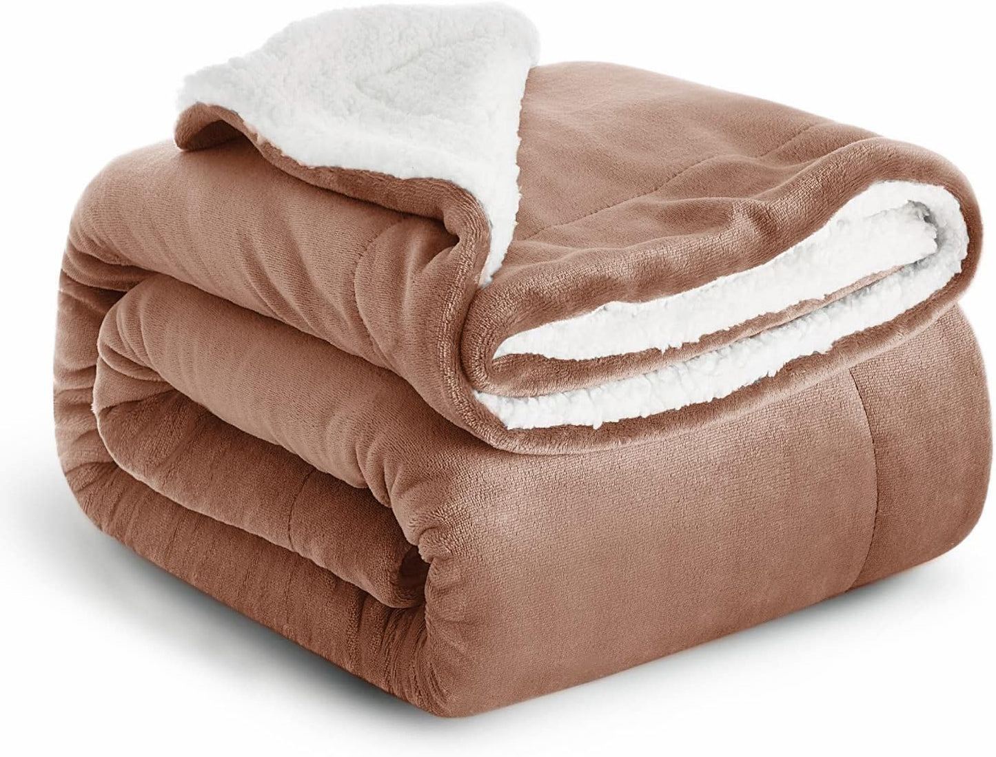 IR Imperial Rooms Sherpa Fleece Throw Blanket for Couch - Soft and Fuzzy Blanket for Winter - Reversible Thick and Warm Fluffy Throw Blankets for Bed, Sofa, Camping and Travel, Camel, 50x60 Inches