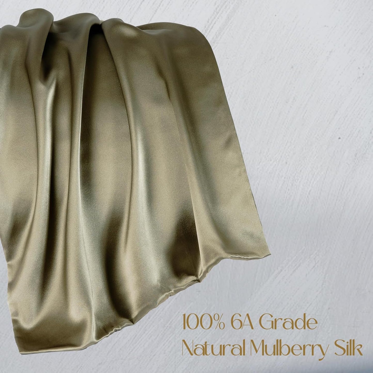 ZIMASILK 100% Pure Mulberry Silk Pillowcase for Hair and Skin Health,Soft and Smooth,Both Sides Premium Grade 6A Silk,600 Thread Count,with Hidden Zipper,1pc (King 20''x36'',Olive Grey)