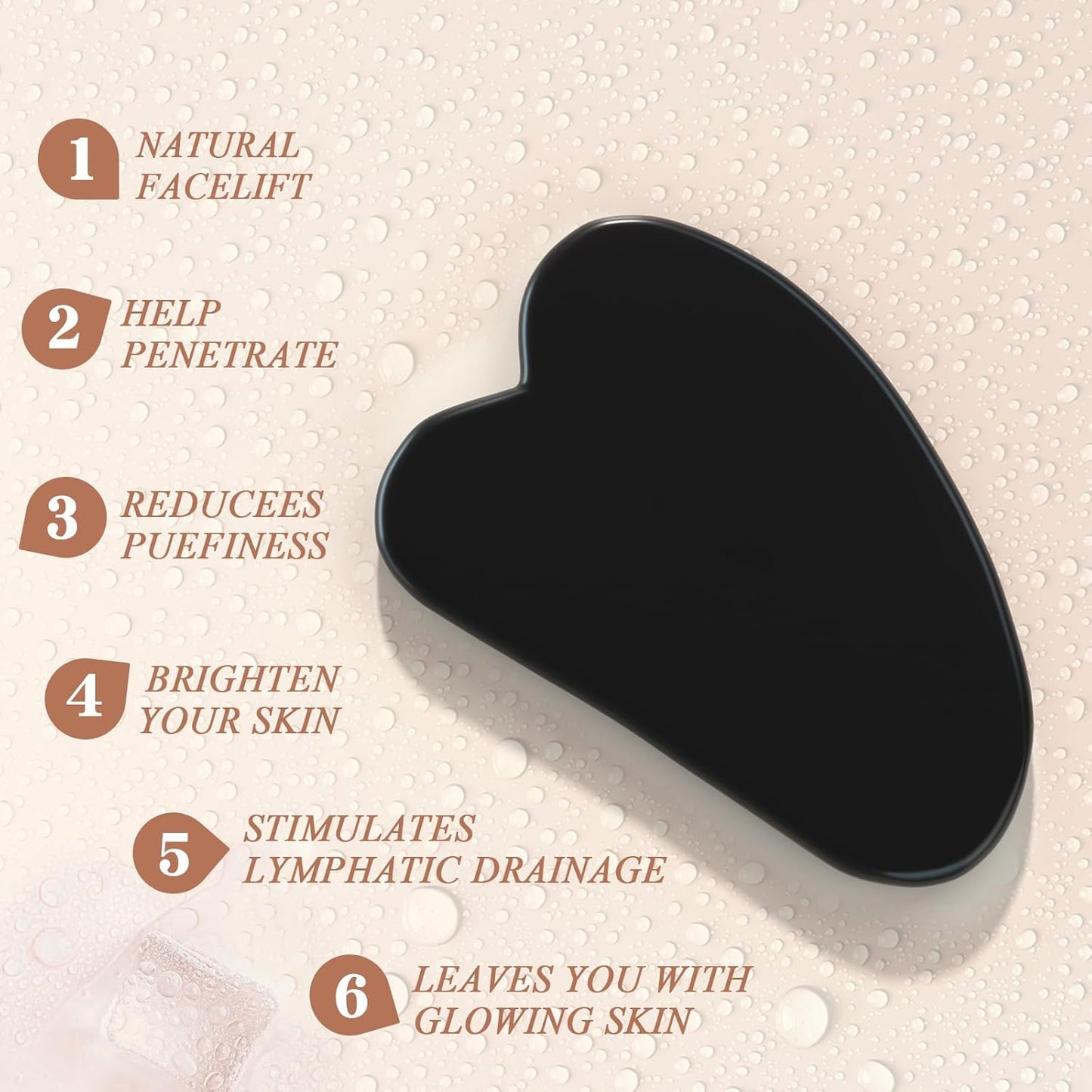 Jade Roller Gua Sha Set - Facial Skin Care Set, Facial Beauty Tools, Natural Beauty Skin Care Tools, Face Roller Massager for Face, Neck, and Eye Treatment,Gua Sha Facial Massager (Black)