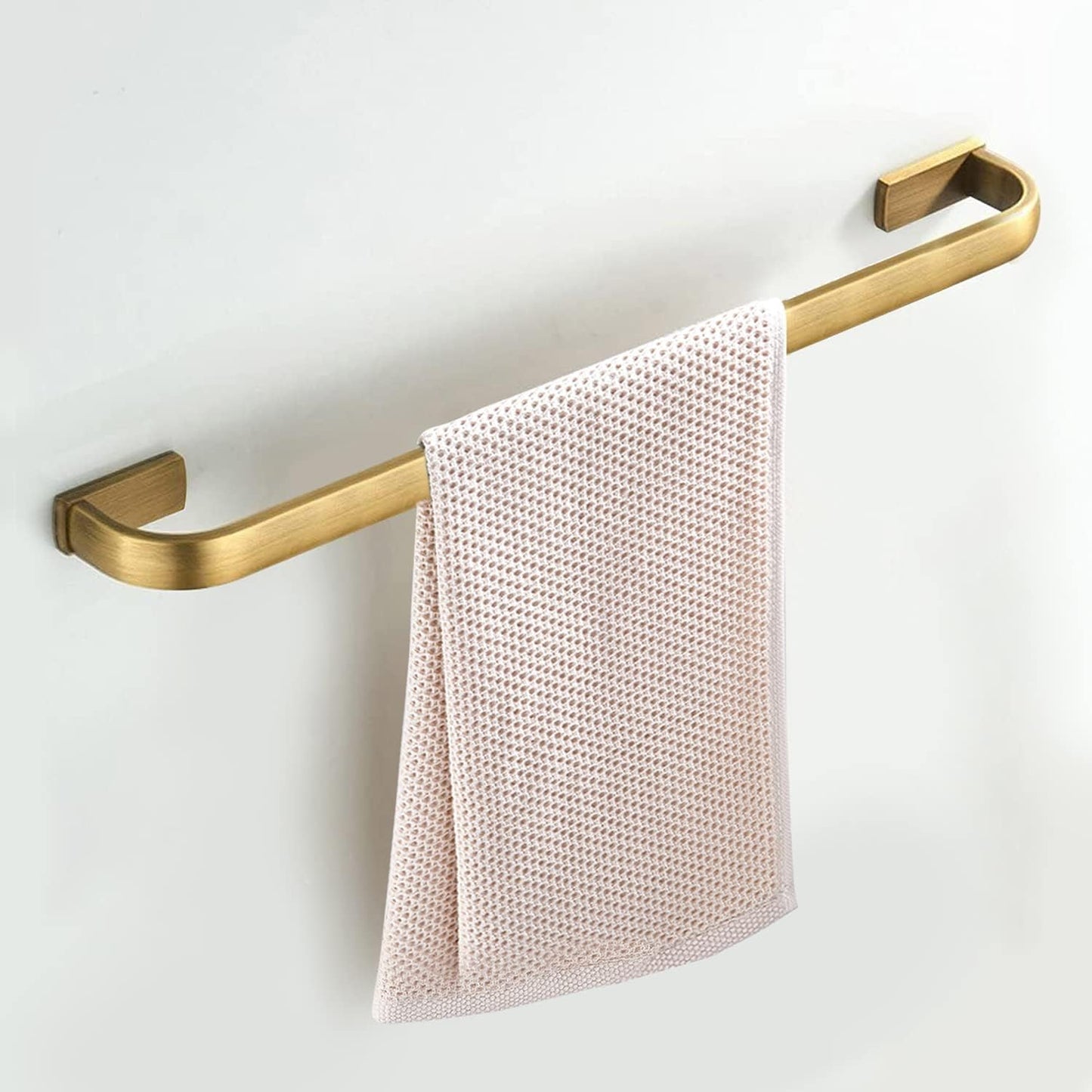 WINCASE Brass Bathroom Accessories, Bath Towel Holder Antique, Towel Bar Set Toilet Paper Holder Robe Hook Brushed Brass Wall Mounted