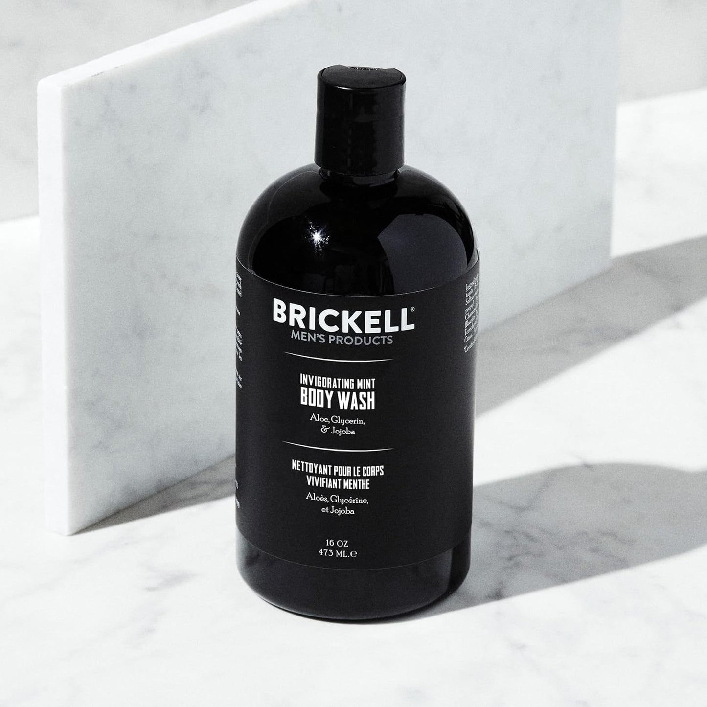 Brickell Men's Invigorating Mint Body Wash for Men, Natural and Organic Deep Cleaning Shower Gel with Aloe, Glycerin, and Jojoba, Sulfate Free, 16 Ounce, Scented