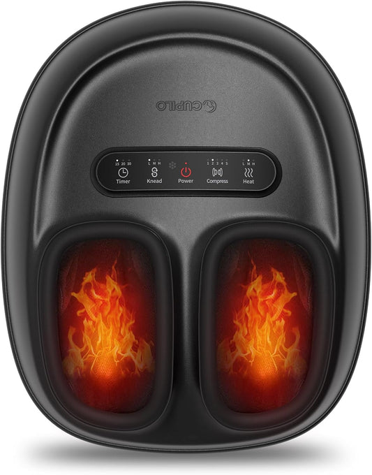 Foot Massager with Heat, Shiatsu Feet Massager for Plantar Fasciitis Relief, Adjustable Kneading and Compression Foot Massage Machine for Neuropathy Pain, Fits Up to 13"
