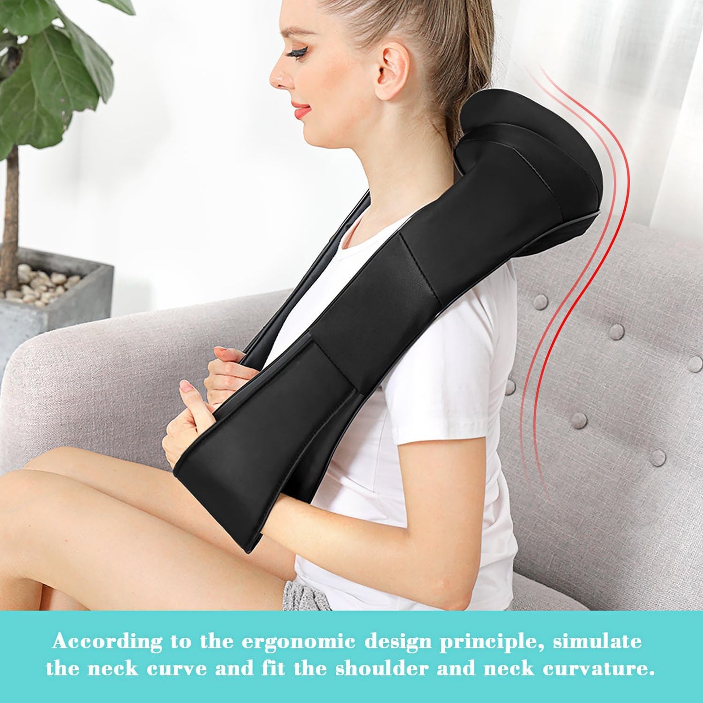 Shiatsu Neck and Back Massager with Heat, Electric Deep Tissue 4D Kneading Massage Pillow for Shoulder, Leg, Body Muscle Pain Relief - Best Gifts for Women Men Mom Dad