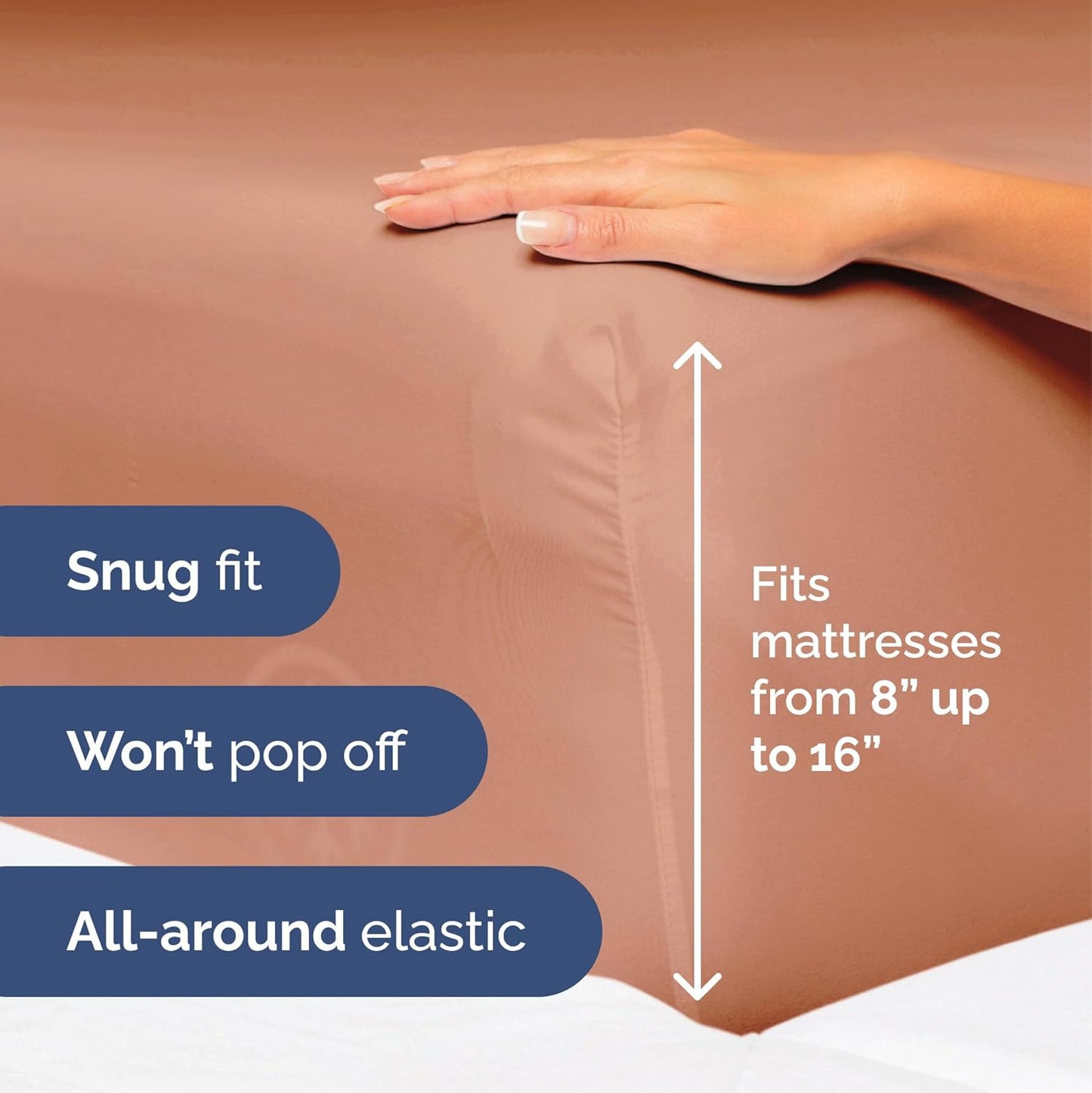 Cal King Size 4 Piece Sheet Set - Extra Soft, Breathable & Cooling - Hotel Luxury Durable Bed Sheets for Women & Men - Deep Pockets, Easy-Fit & Wrinkle-Free - Warm Peach Oeko-Tex