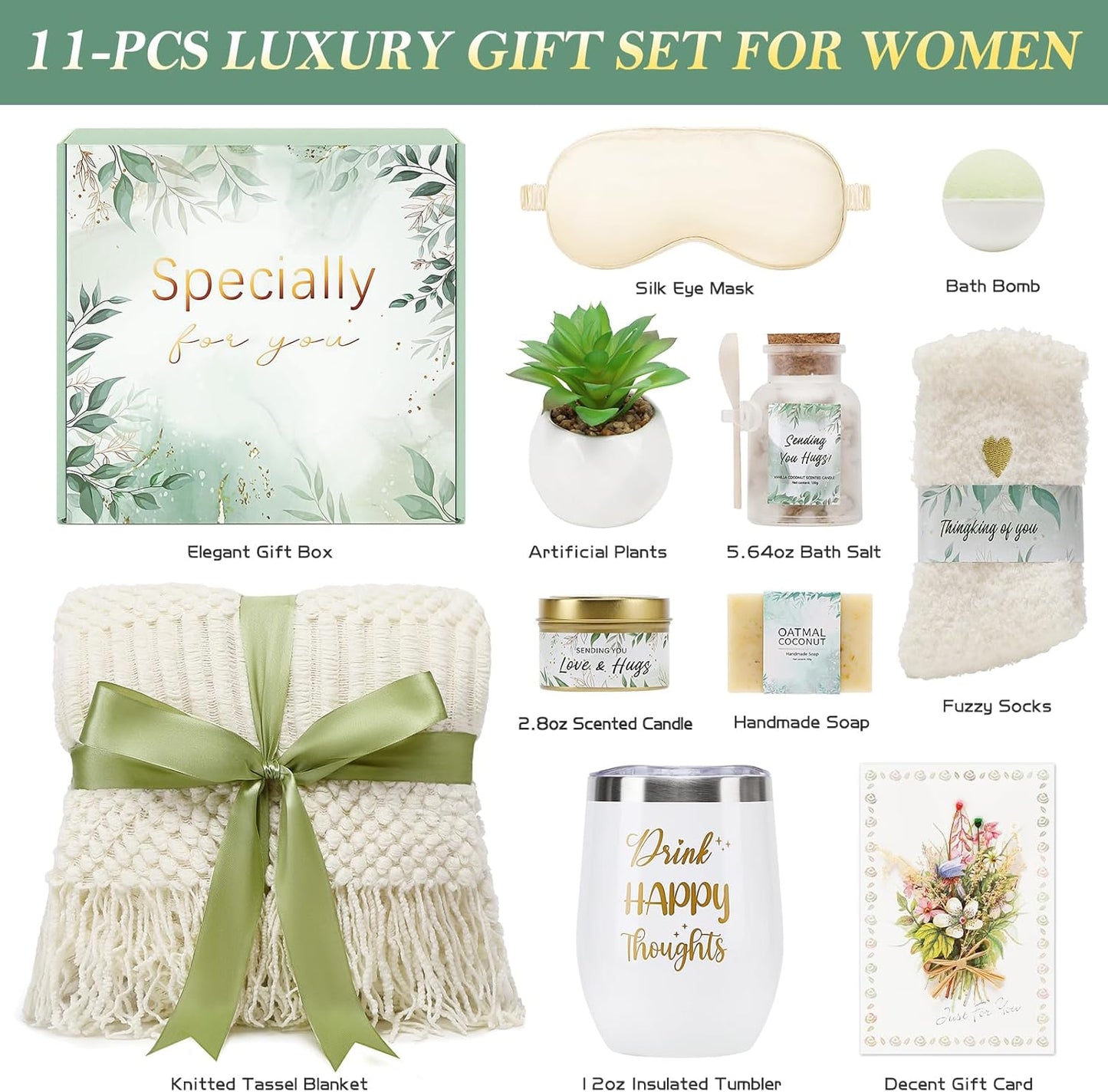 Self Care Gifts Spa Gifts for Women, Birthday Gifts Get Well Soon Gifts for Women Care Package, Sympathy Gift Baskets, Thinking of You for Mom Girlfriend Sister Wife