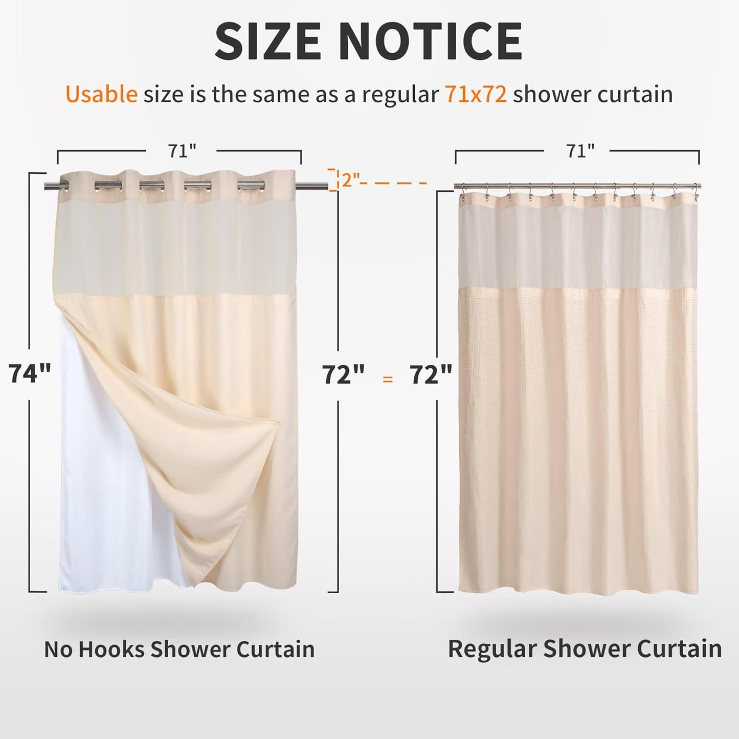 River Dream Heavyweight No Hooks Required Dotted Waffle Weave Shower Curtain with Snap in Liner - 71W x 74H,Hotel Grade,Spa Like Bath Curtain,Pink