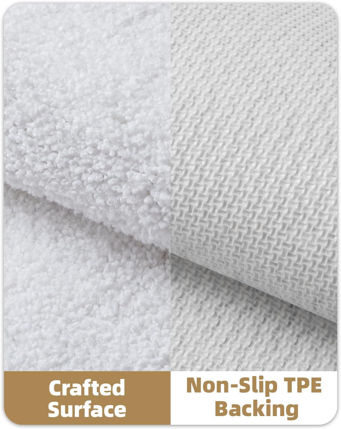 Color&Geometry White Bathroom Rugs, 20"x29" Bath Mats for Bathroom, Absorbent, Non Slip, Soft, Washable, Quick Dry, Microfiber Bath Rug Shower Mat