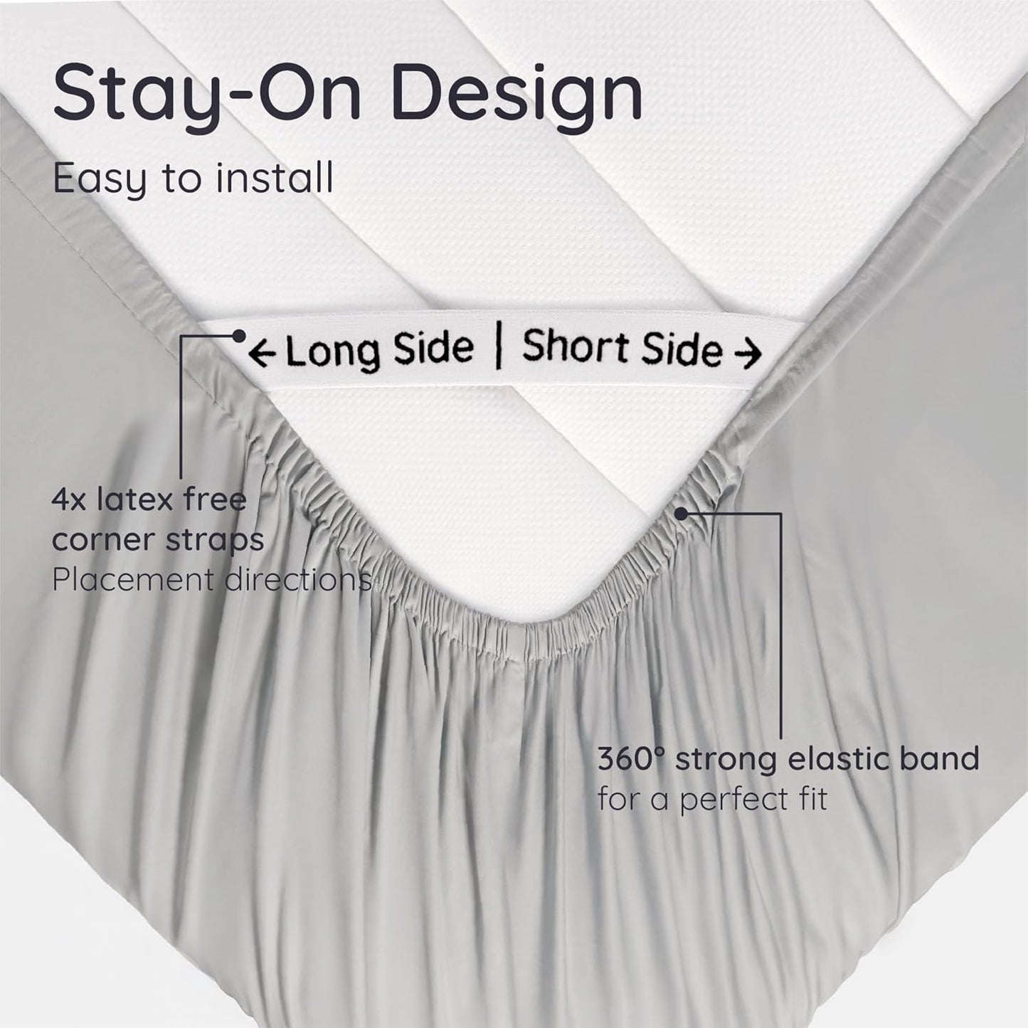 Bambaw 100% Viscose Derived from Bamboo Fitted Sheet Twin Size, Cooling Fitted Sheet Twin Size, 15’’ Deep Pocket Twin Size Fitted Sheets Only, Breathable Twin Bottom Sheets Only (Moonlight Gray)