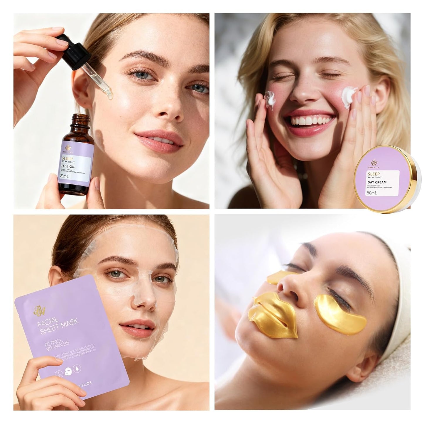 Lavender 23 Pcs Facial Skin Care Set, Luxury Bath and Body Gifts for Women, Spa & Self-Care Gifts, Peptide Sheet Mask, Eye Mask, Present, Birthday, Christmas, Valentines, Mother Day, Bridal Shower