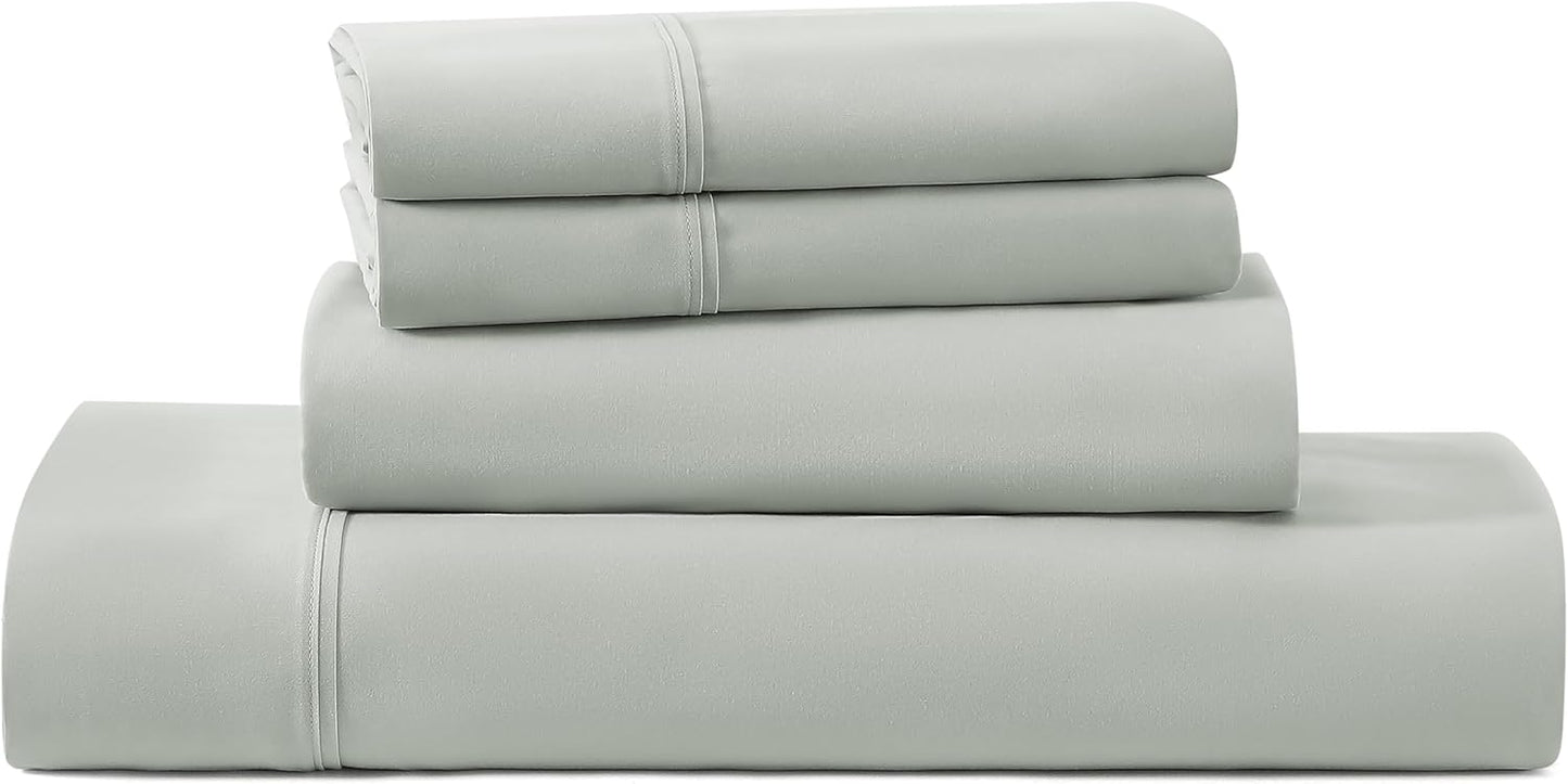 UGG Full XL Sheet Set 4-Piece Luxury Cooling Sheets Deep Pockets Premium Bedding with 2 Pillow Shams Hypoallergenic Machine Washable, for Dorm Essentials & College Bedding, Mineral Green (Hedi)