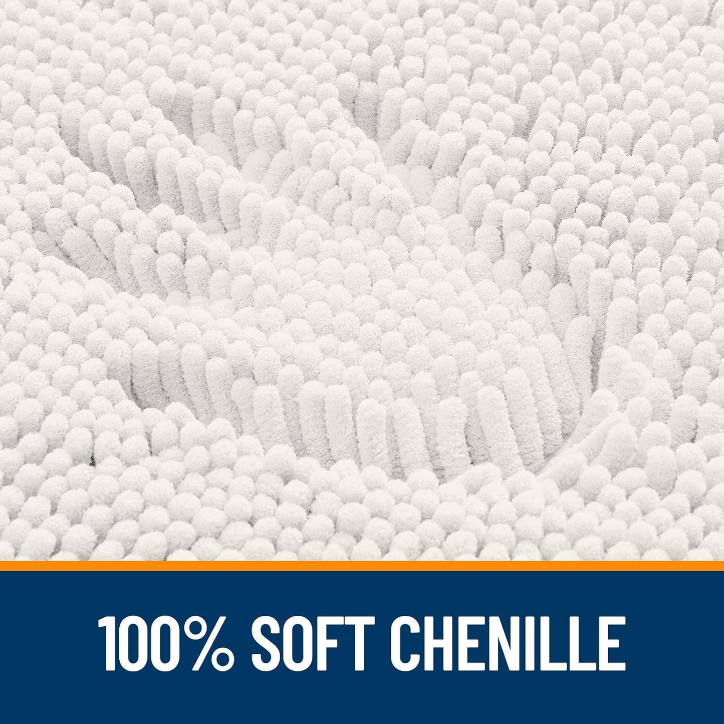 OLANLY Bathroom Rugs 70x24, Extra Soft Absorbent Chenille Bath Rugs, Rubber Backing Quick Dry, Machine Washable Bath Mats for Bathroom Floor, Tub and Shower, Home Decor Accessories, Ivory