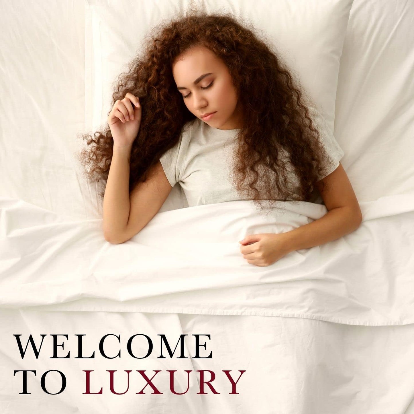 Red Land Cotton Luxury Sheet Set | 100% American Grown Cotton Basics | Premium Hotel Ultra-Soft Lightweight 4 Piece USA Made Deep Fitted Flat Sheet & Pillowcases Percale Weave (Split King/Natural)
