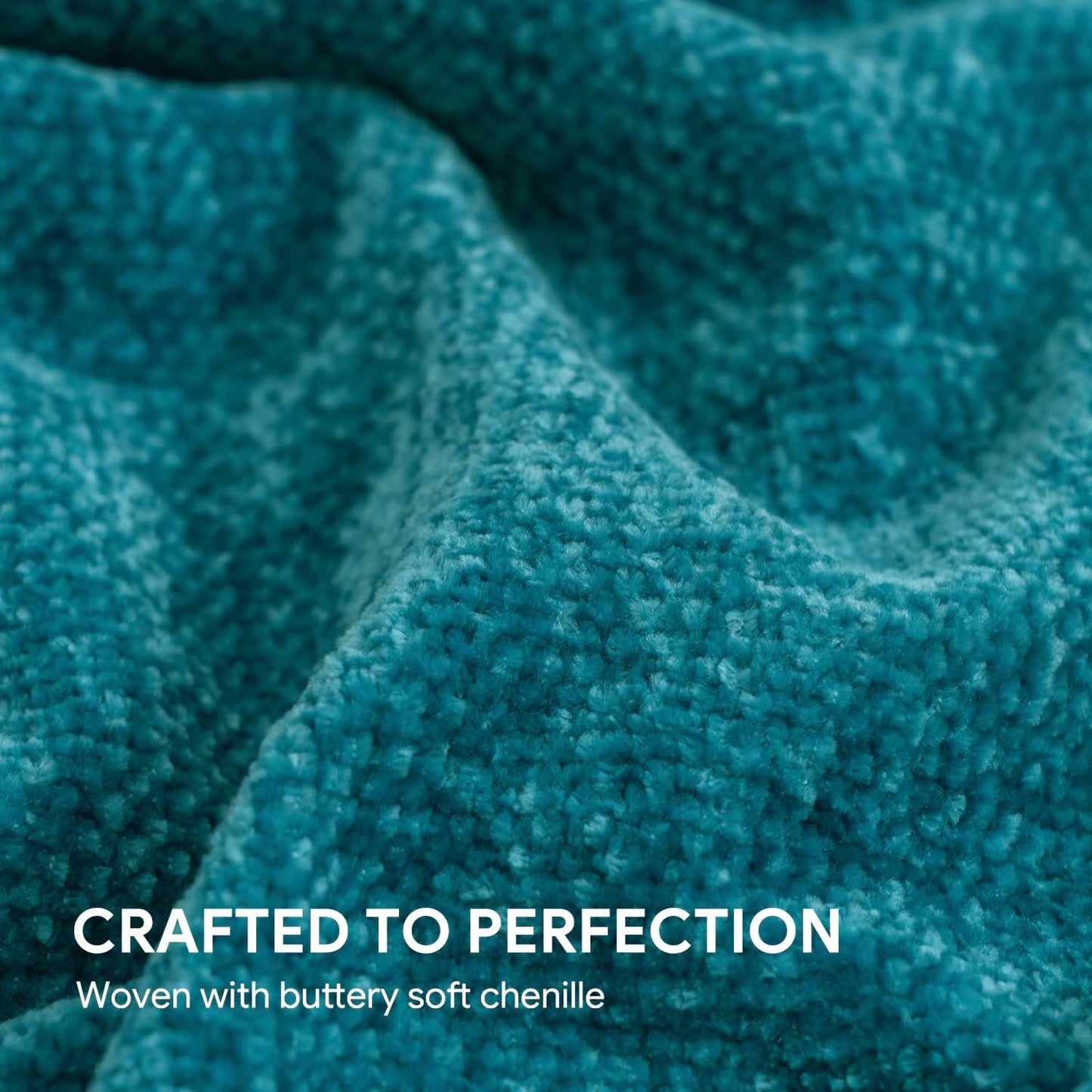RECYCO Throw Blanket Soft Cozy Chenille Throw Blanket with Fringe Tassel for Couch Sofa Chair Bed Living Room (Teal, 50'' x 60'')