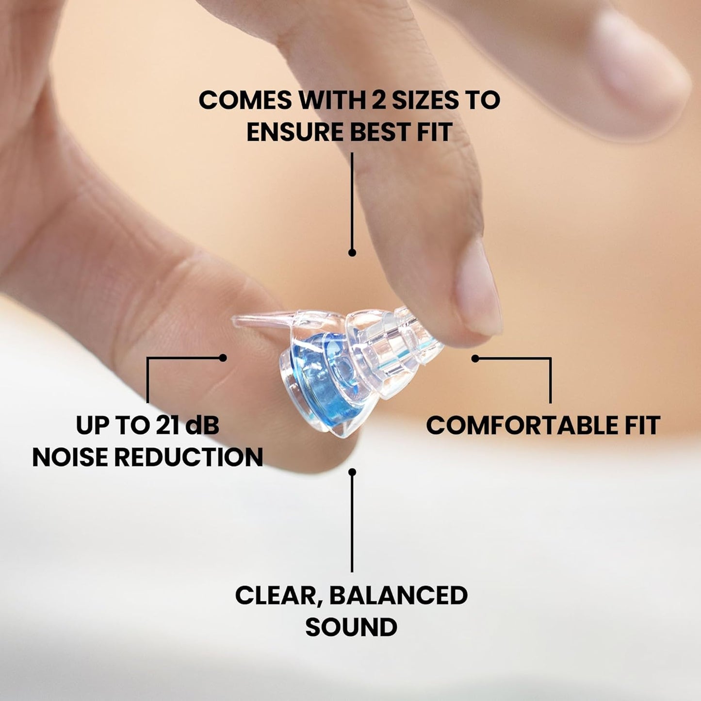 Eargasm High Fidelity Earplugs with Blue Filters - Reusable Noise Reduction Hearing Protection Ear-Plugs with Carrying Case for Concerts, Festivals, Raves, Musicians, Live Music, Sporting Events