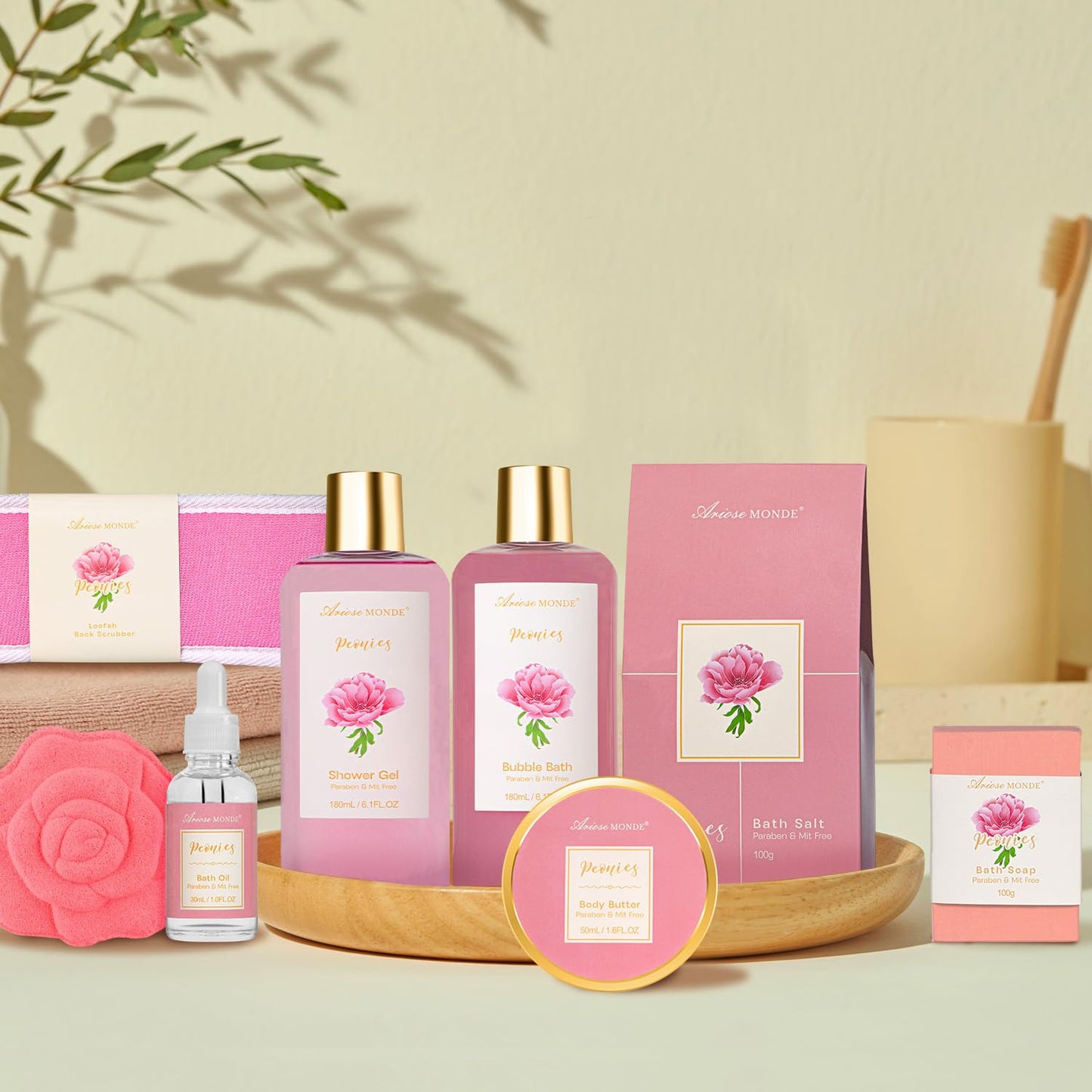 Gift Basket for Women Bath and Body Gift Basket Set for Women, 9pcs Home Spa Set for Self Care, Mothers Day Relaxing Bath Sets Birthday Christmas Gifts for Mom Sister Her Wife