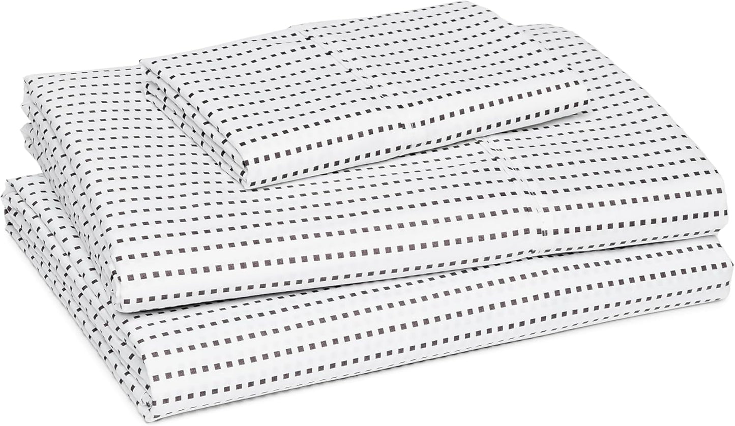 Amazon Basics Lightweight Super Soft Easy Care Wrinkle Free Microfiber 3 Piece Bed Sheet Set with 14-Inch Deep Pockets, Twin, Plum, Solid, Kids, Men & Women Bedding