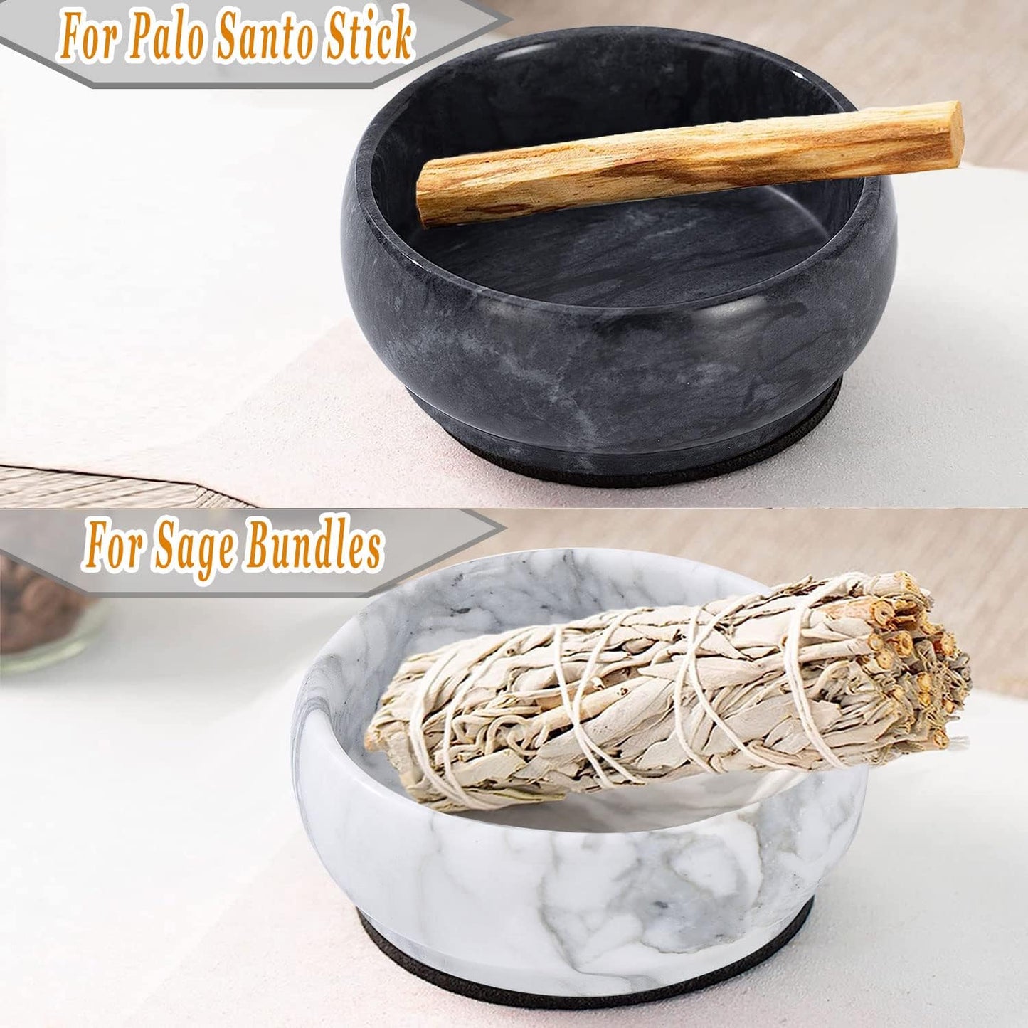 Incense Holder, Incense Burner ash Catcher with Brass 9 Holes Incense Stick Holder for Home Decor Yoga Spa Madiation (Natural Black Marble) Birthday Gifts for Women