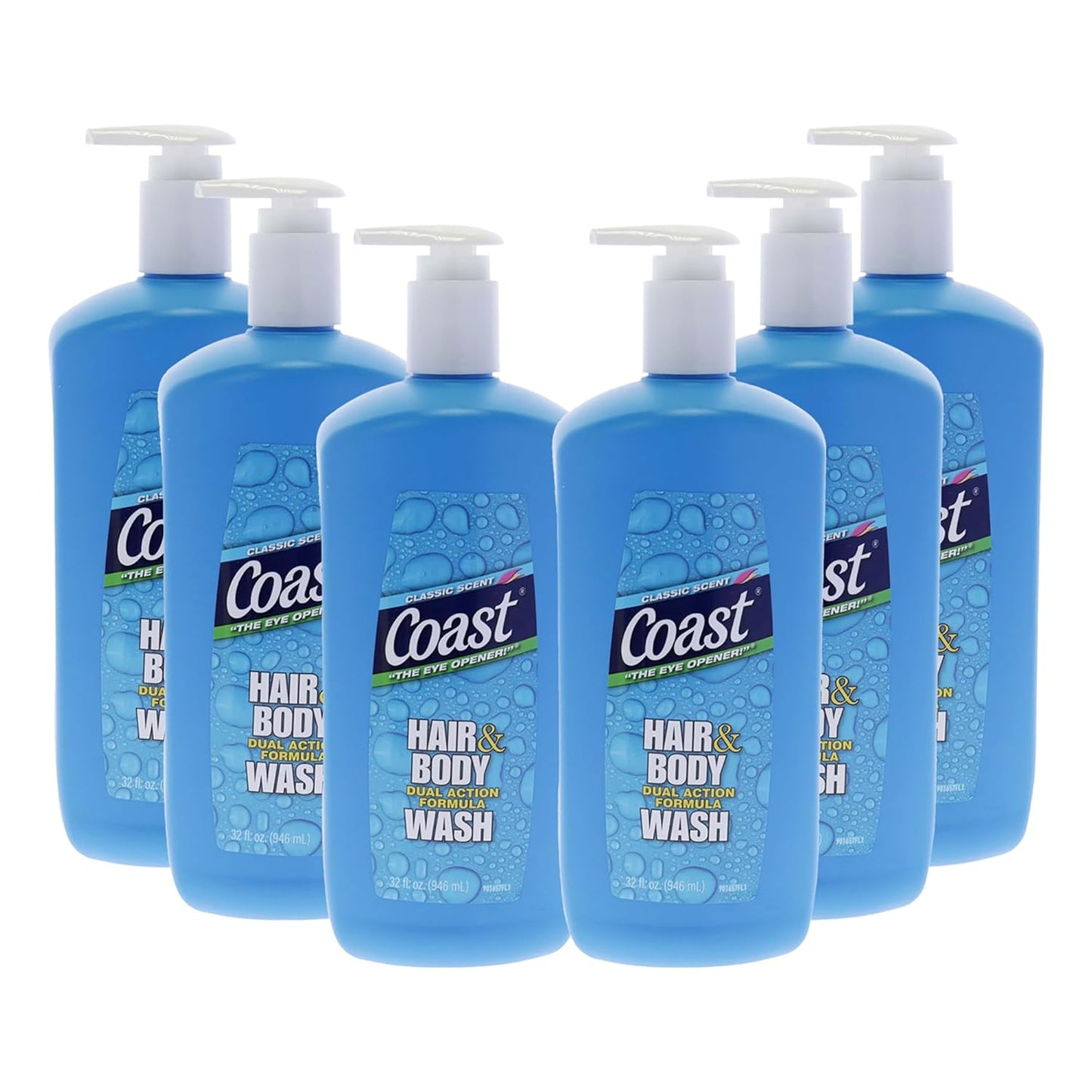 Coast Classic Scent Body Wash - Dual Action Formula Shampoo and Shower Gel - Deep-Cleansing Gel Texture - Hydrating Body Wash - 6 pc