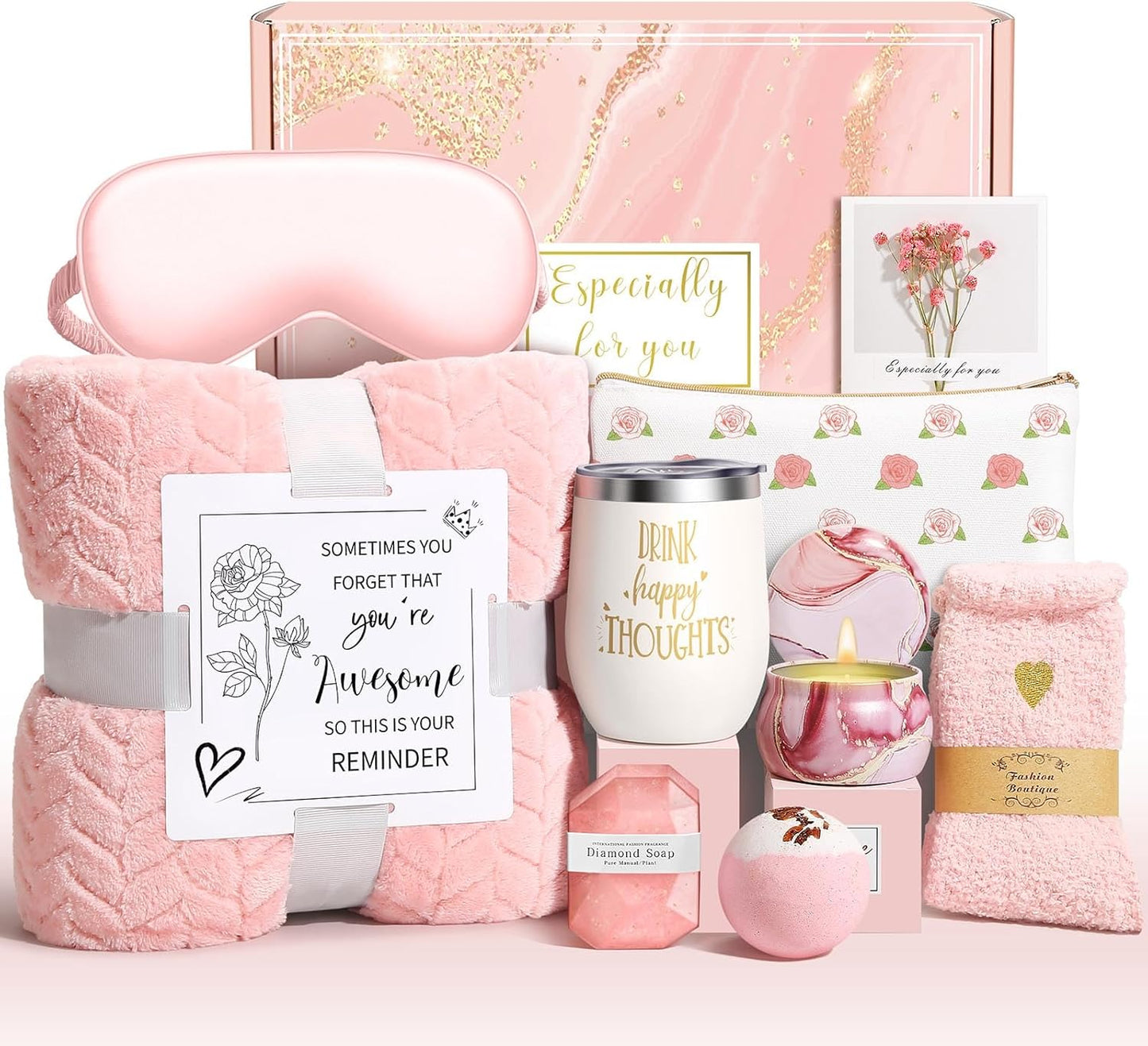 Happy Birthday Gifts for Women Self Care Gift, Relaxing Care Package Spa Gift Basket, Valentines Day, Mothers Day, Christmas, Birthday Gifts for Women Mom Her Friend Sister Wife