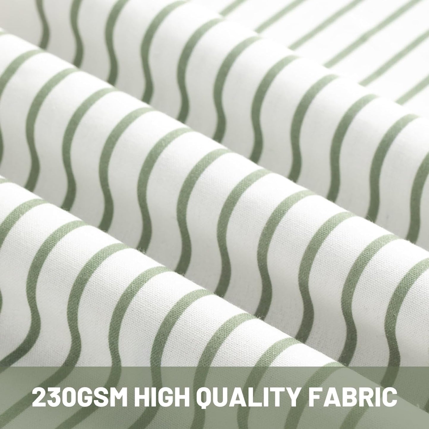 Awellife Sage Green Shower Curtain for Bathroom Boho Stripe Shower Curtain 72 X 72 Inches Farmhouse Cotton