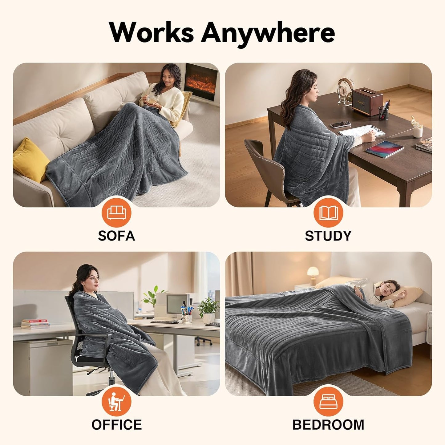 Heated Blanket Twin, Ultra Soft Premium Flannel Electric Blanket, Consistent & Even Heating with 8 Heat Levels 10-Hour Auto Off, Overheat Protection, Warm Gifts for Grandma (62"x84")