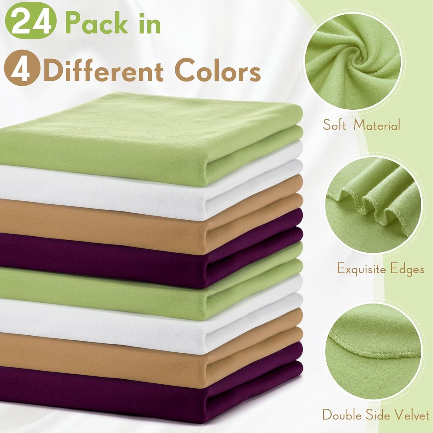 Shimeyao 24 Packs Fleece Throw Blanket Soft Warm Lightweight Fleece Blanket Cozy Throw Bulk for Bed Couch Sofa Home Office Wedding Gifts Suitable for Seasons, 50 x 60 Inches(Casual Color)