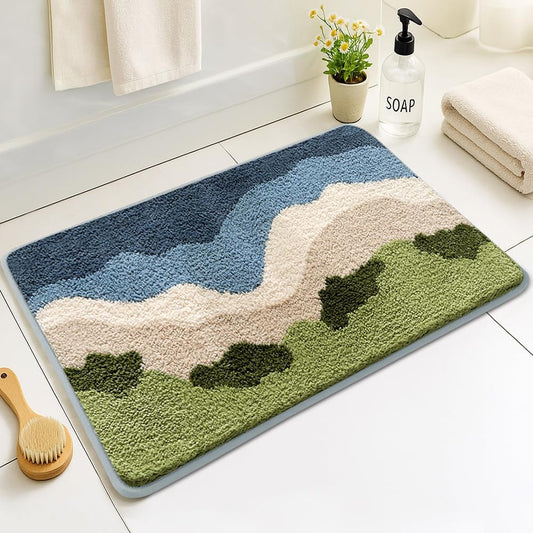 Bath Mat Non-Slip,Super Absorbent Rug & Dirt Trapper, Machine Washable Mat, Soft and Plush mats for Kitchen Bathroom Bedroom LivingRoom Indoor and Outdoor