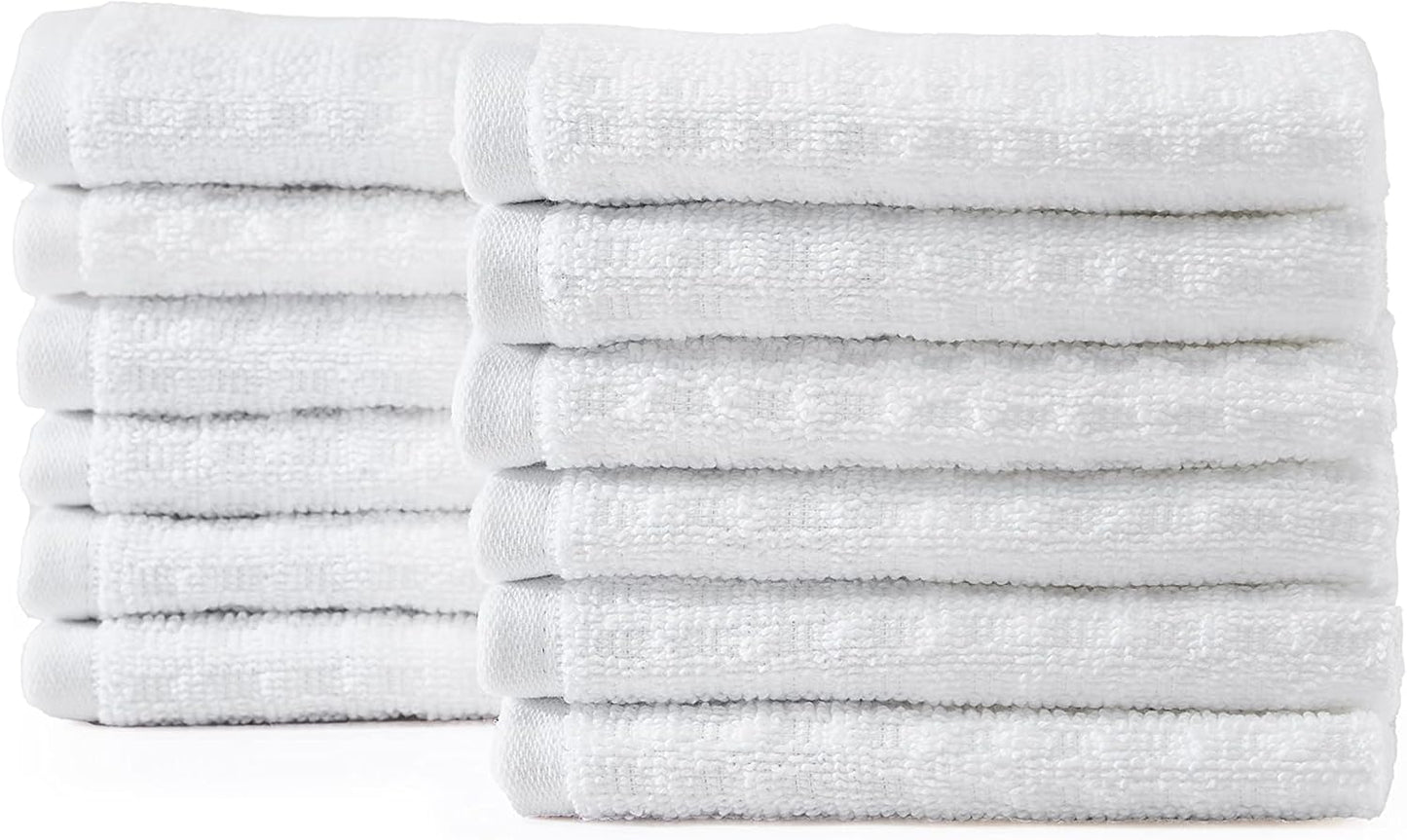 Tommy Bahama - Washcloths, Soft & Absorbent Cotton Towels, Low Linting & Fade Resistant, Oeko-Tex Certified (Northern Pacific White, 12 Piece)