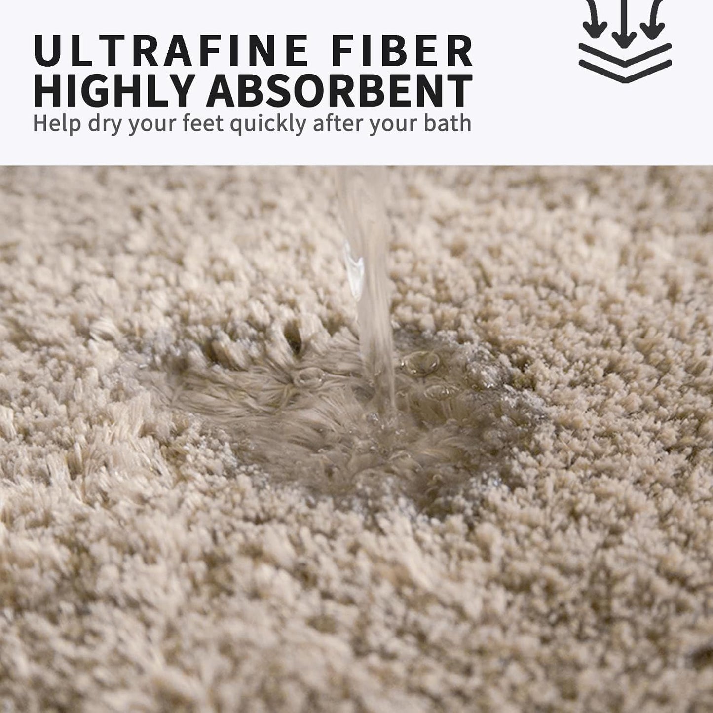 FIFU Bathroom Runner Rug 24" W x 60" L, Bath Mats for Bathroom, Bedroom & Kitchen, Non-Slip Rubber Latex Backing, Comfort & Soft Shower Bathmat & Carpet for Sink, Home & Hallways, Beige