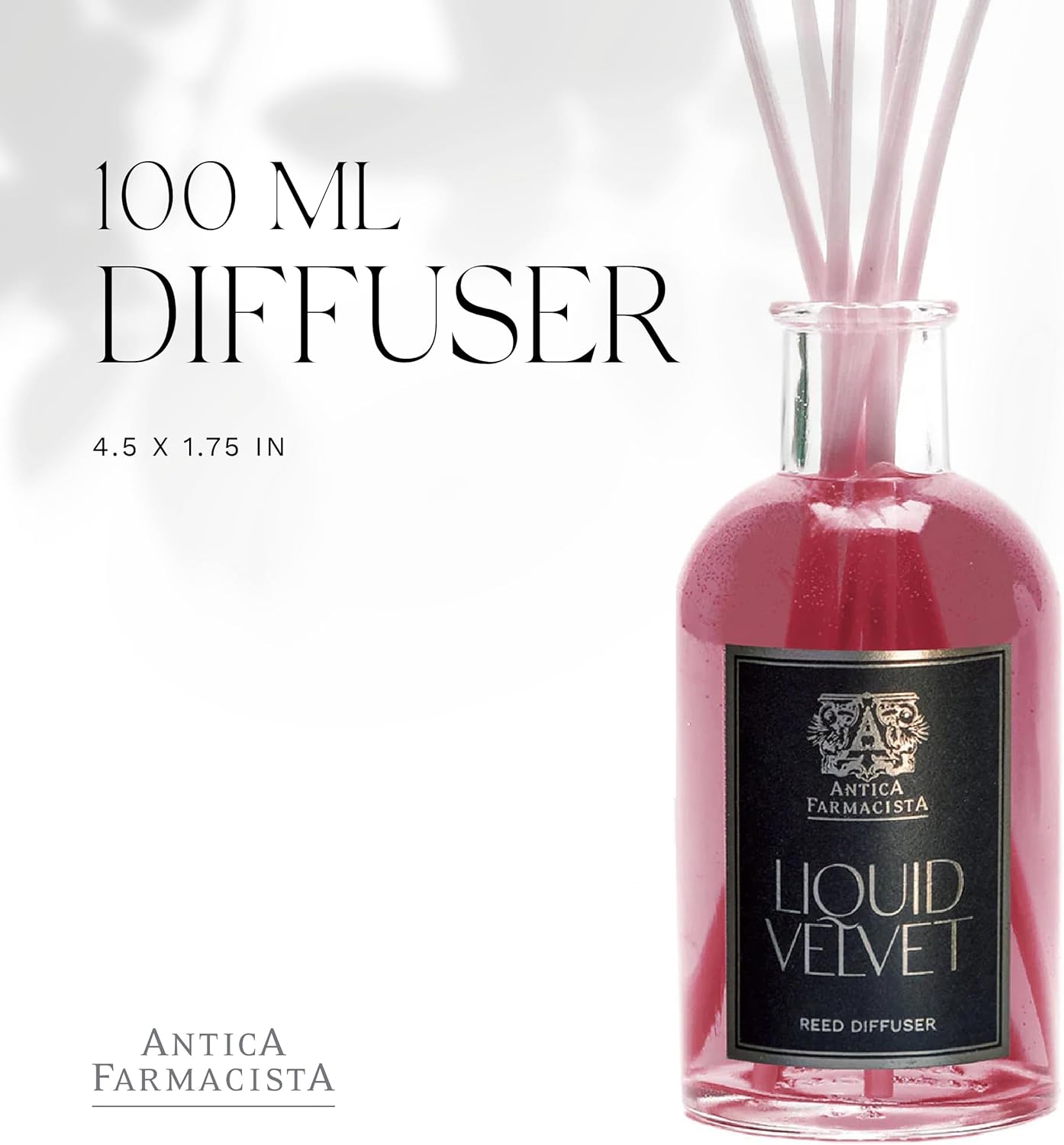 Antica Farmacista Home Ambiance Diffuser - Long-Lasting Reed Scent Diffuser - Luxury Room Freshener Gift - Liquid Velvet, 3.4 fl oz