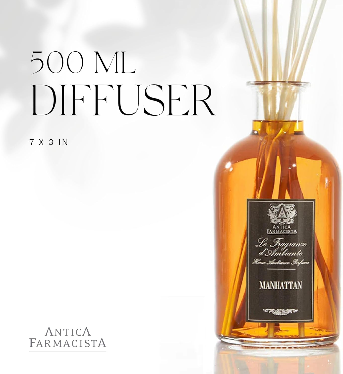 Antica Farmacista Home Ambiance Diffuser - Long-Lasting Reed Scent Diffuser - Luxury Room Freshener Gift - Cask, 16.9 fl oz