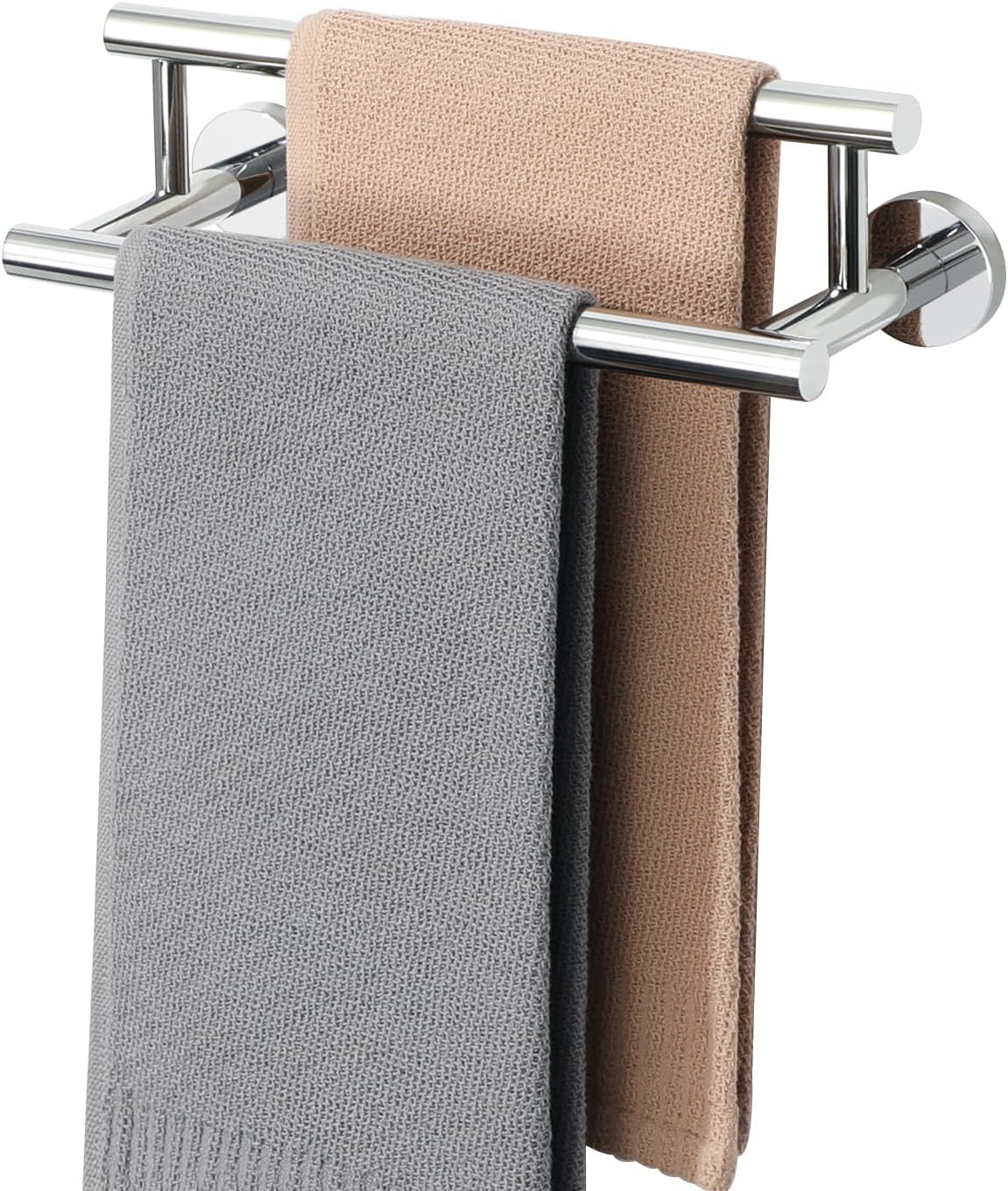 Alise Double Bath Towel Bars,12 Inch Towel Racks for Bathroom,SUS304 Stainless Steel Towel Holder,Towel Holder Wall Mount,Toilet Kitchen Towel Rod,Polished Chrome Towel Rail,GYT6902-300-C