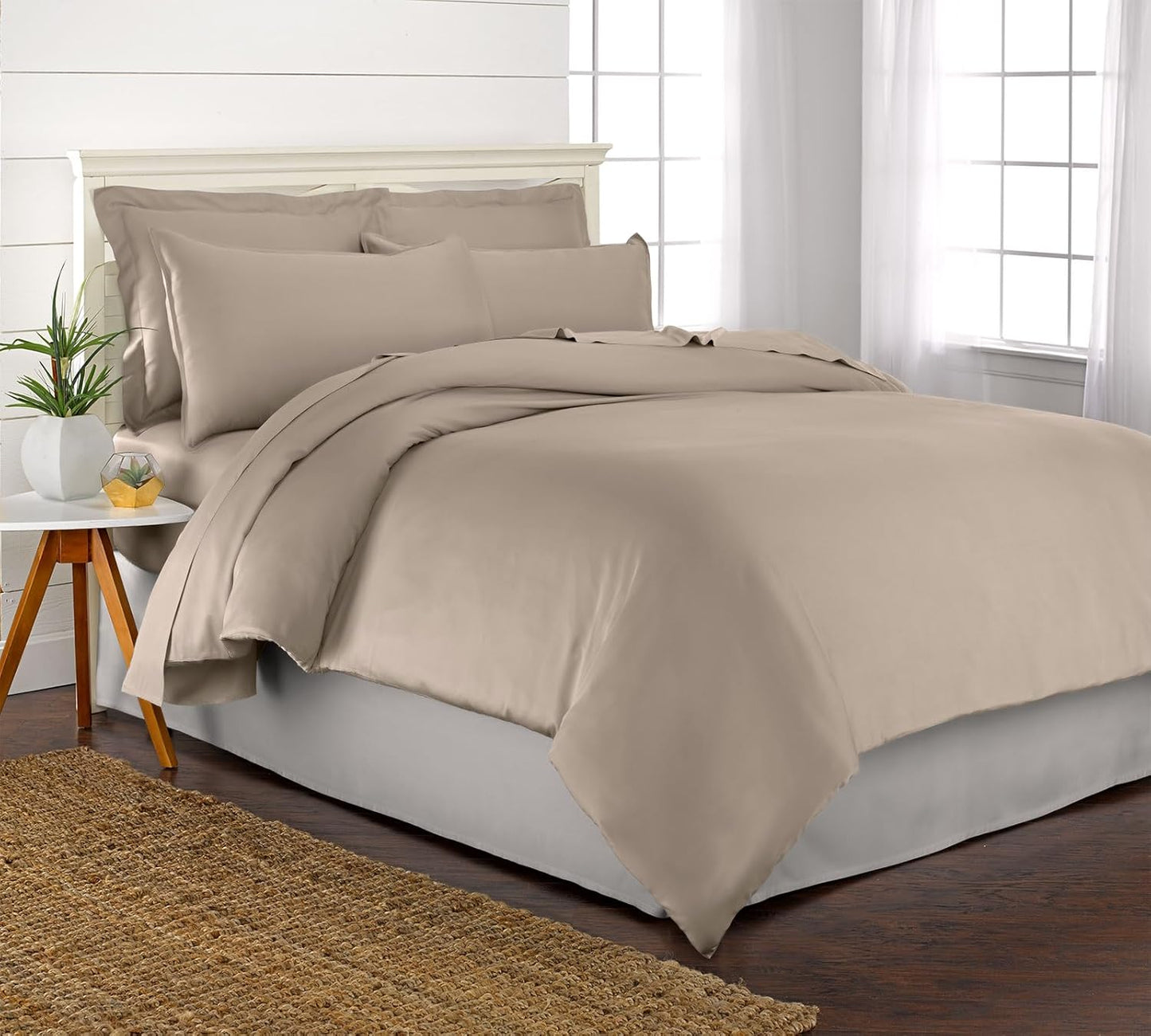 King Duvet Cover by Pure Bamboo, 3 Piece Set, Genuine 100% Organic Viscose Derived from Bamboo, Luxuriously Soft and Cooling, 2 Pillowcases (King, Sand)