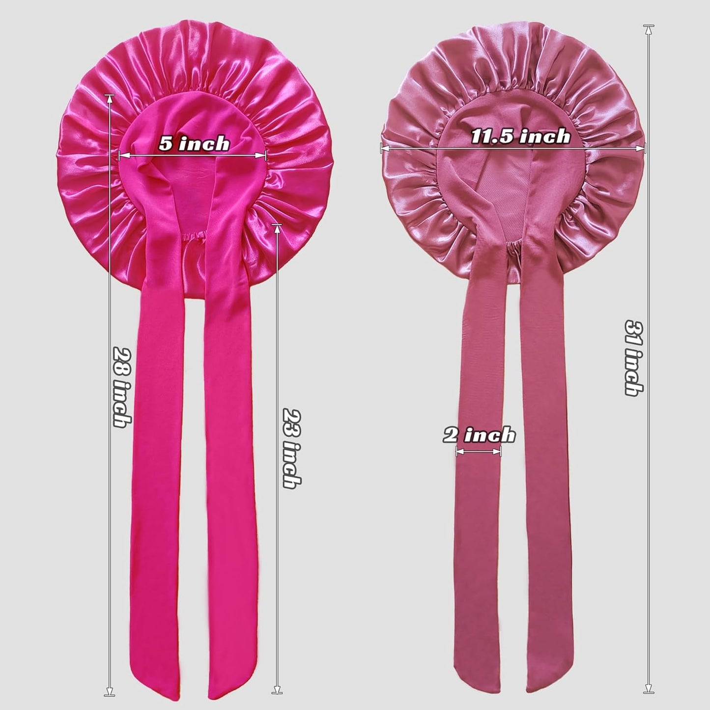 2 PCS Kids Bonnets for Girls, Silk Bonnet for Kids, Satin Bonnet for Sleeping, Baby Toddler Tie Bonnet Sleep Cap