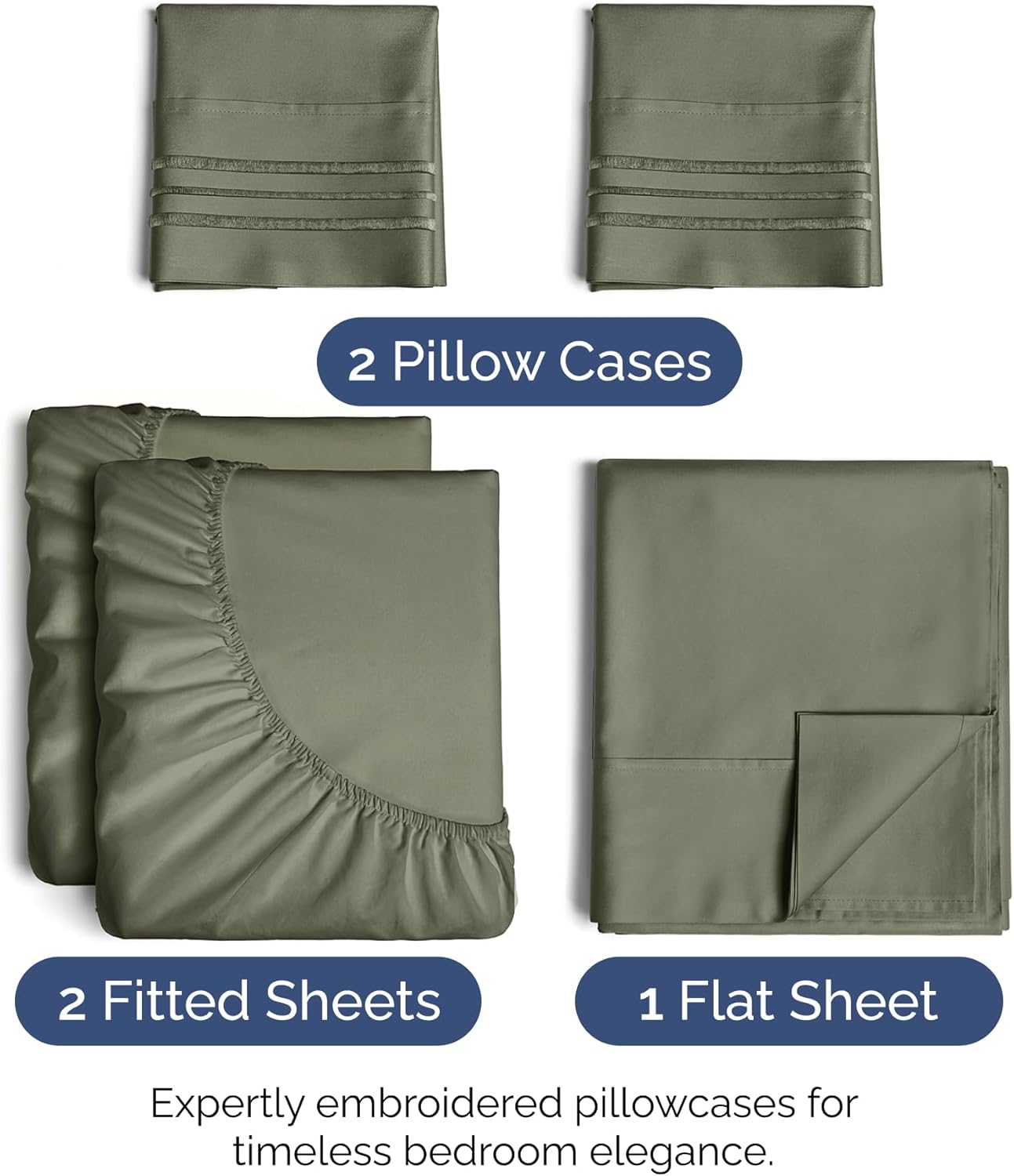 Split King Size 5 Piece Sheet Set - Extra Soft, Breathable And Cooling Sheets - Hotel Luxury Bed Sheets for Women & Men - Deep Pockets, Easy-Fit & Wrinkle-Free Sheets - Dark Taupe Oeko-Tex Bed Sheets