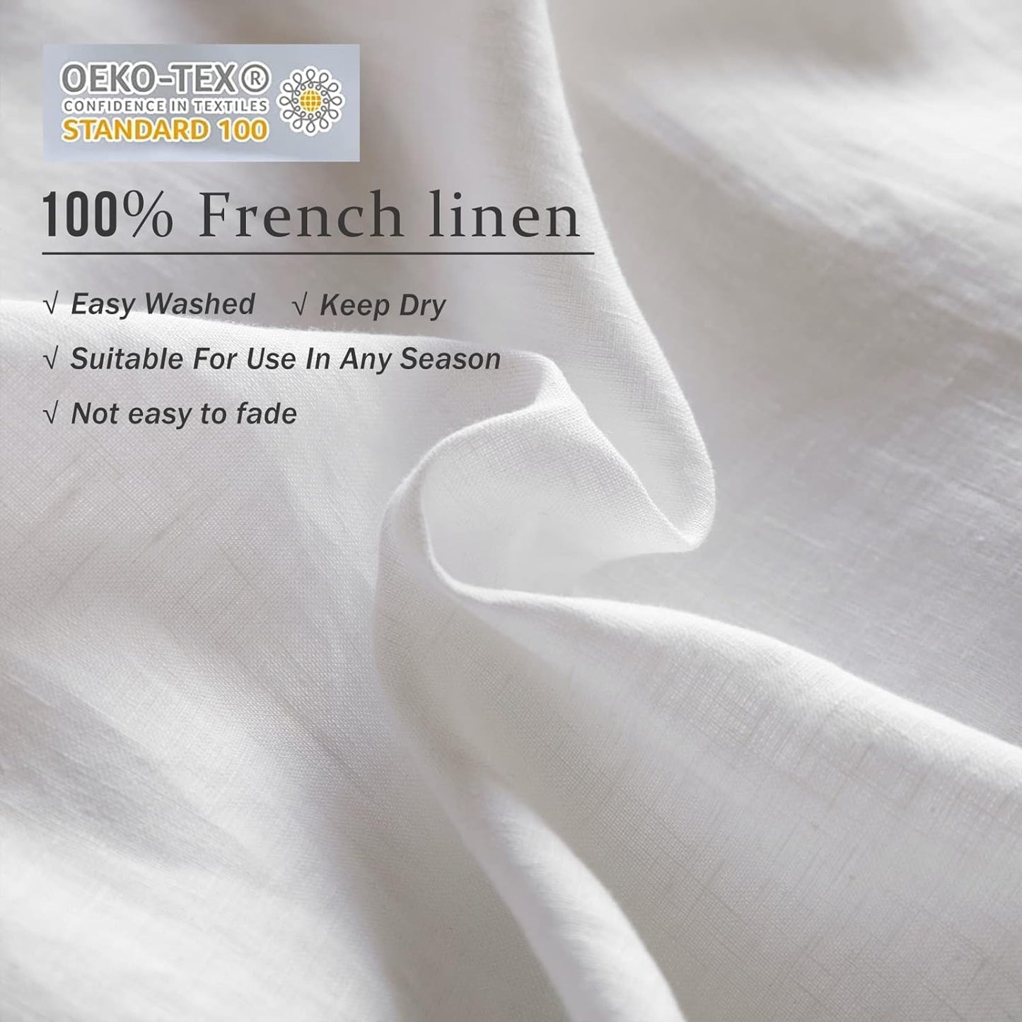 XZ XIFA White Linen Duvet Cover California King, 100% Washed French Flax Linen Bedding Set with Zipper Closure, Cooling & Textured Bed Sets for Hot Sleepers(1 Duvet Cover, 2 Pillowcases)
