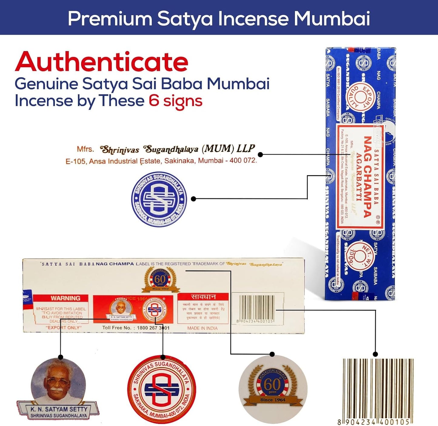 Raajsee Incense Stick Holder Bundle with Satya Nag Champa Incense Sticks 250 gmx 2 Pack (500 GMS), Insense Sticks Nag Champa Agarbatti