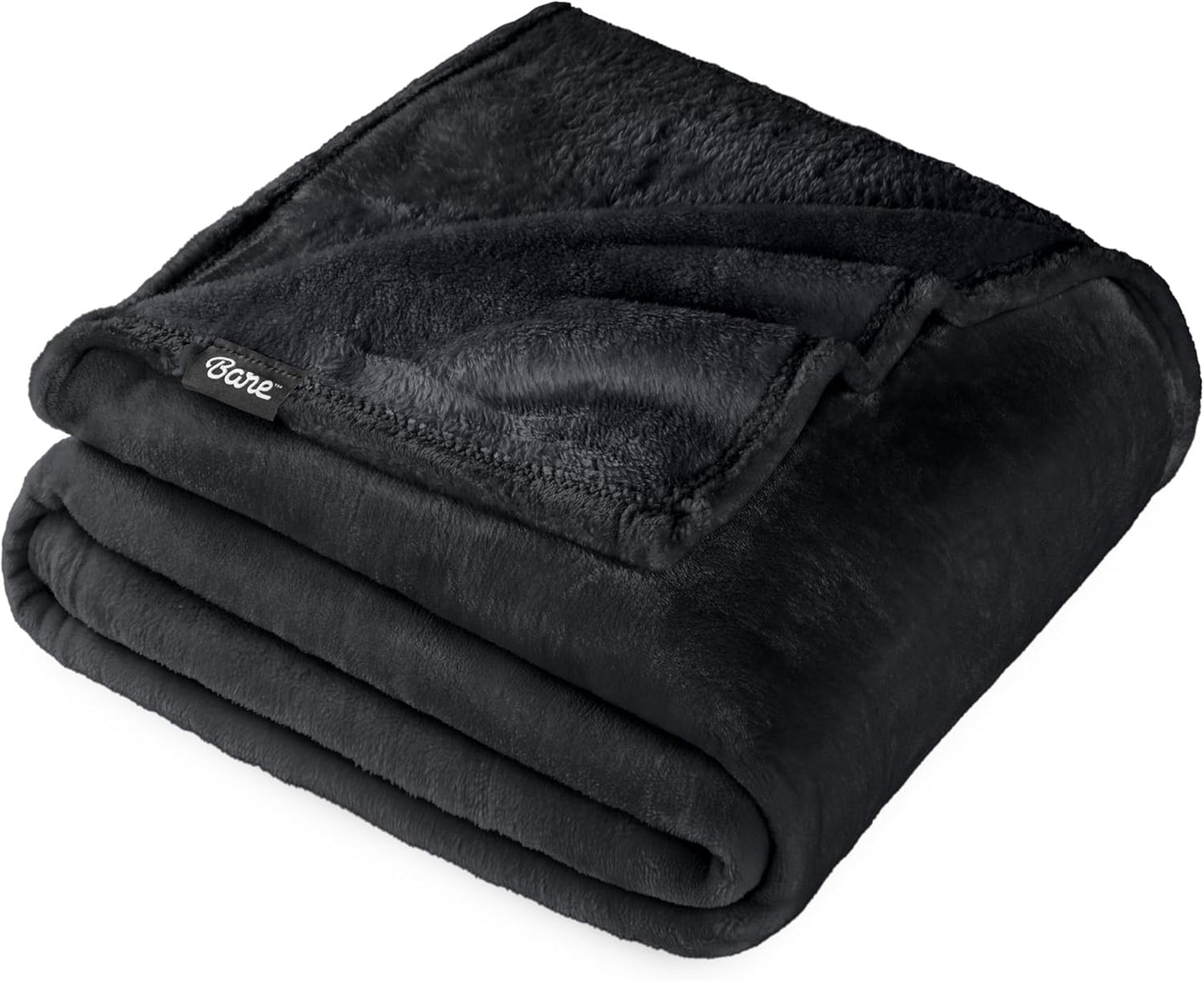 Bare Home Fleece Blanket - King Size - Ultra-Soft Lightweight for Bed, Sofa, and Couch - Luxury Microplush - Cozy Warm Blanket (King, Black)
