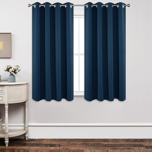 Joydeco Blackout Curtains 63 Inch Length 2 Panels Set, Thermal Insulated Long Drapes 2 Burg, Room Darkening Grommet Curtains for Living Room Bedroom Window