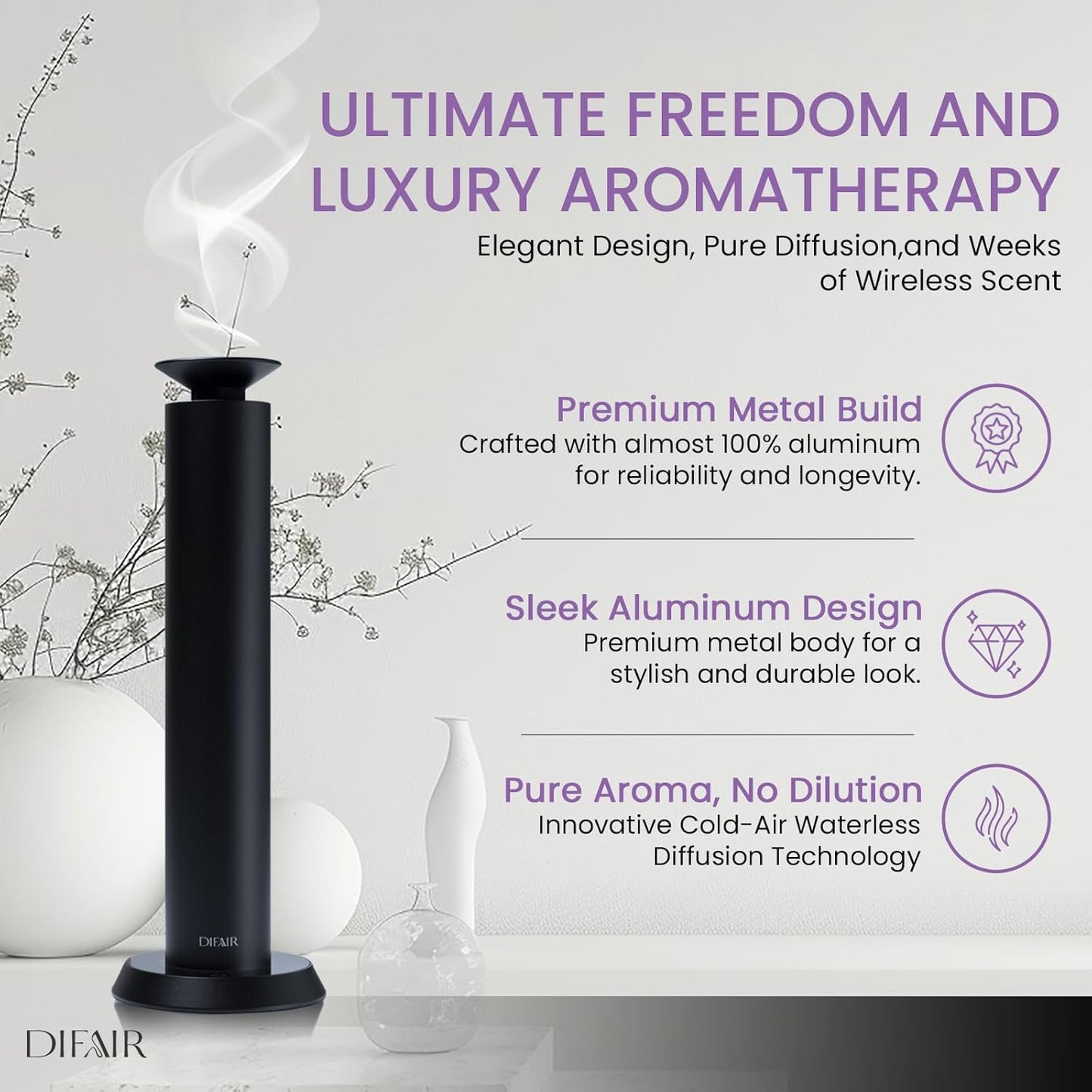 Rechargeable 10,000 mAh Aroma Diffuser - Hotel Collection Diffuser Oil Machine - Scent Diffuser for Home, Hotel, spa - Hotel Scent Diffuser - Perfect for Home Luxury scents