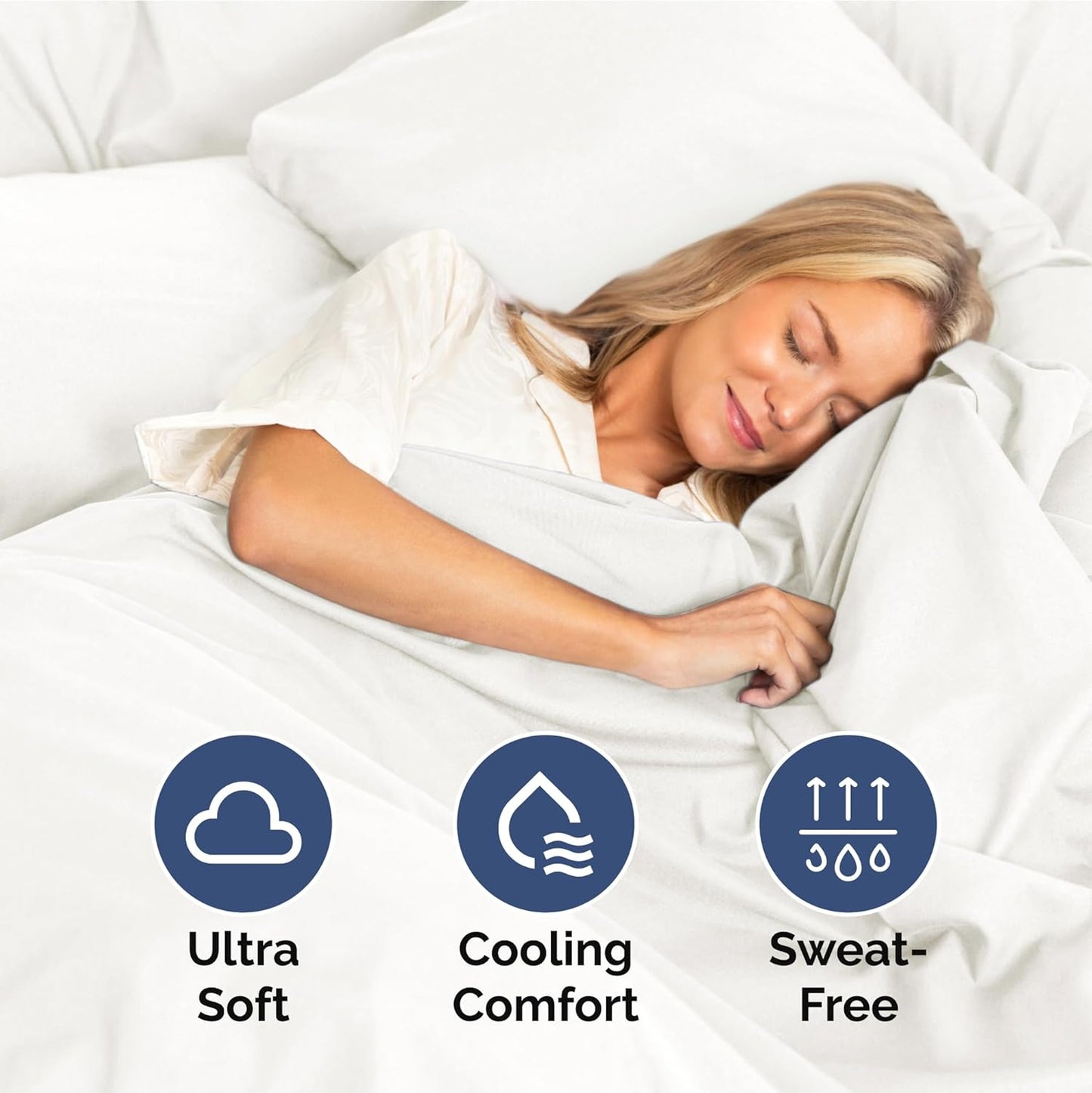 Twin XL Size 3 Piece Sheet Set - Extra Soft, Breathable And Cooling Sheets - Hotel Luxury Bed Sheets for Women & Men - Deep Pockets, Easy-Fit & Wrinkle-Free Sheets - Antique White Oeko-Tex Bed Sheets