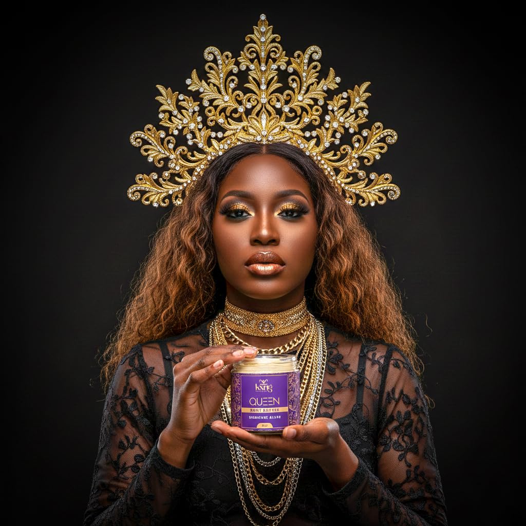 KXNG Cosmetics, Body Butter, Organic Skin Care for Men and Women, Body Moisturizer Lotions and Creams, Raw Shea Butter, Cocoa Butter, Mango, Coconut Oil, Hand, Foot, All Skin Types (Queen)