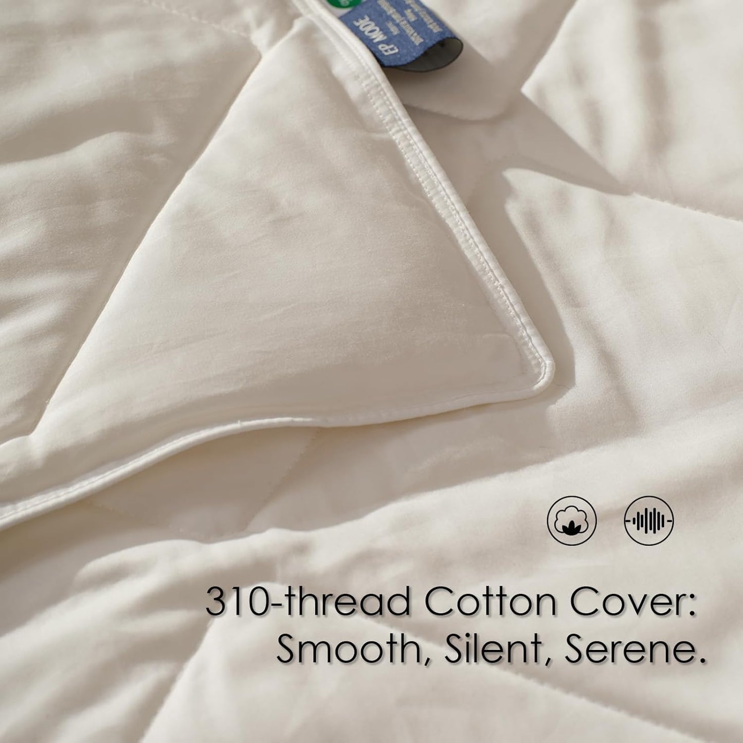 EP Mode Light Weight Wool Comforter for Summer, Purely Natural Duvet Insert, 100% Australian Wool Filling (150GSM, Size King)